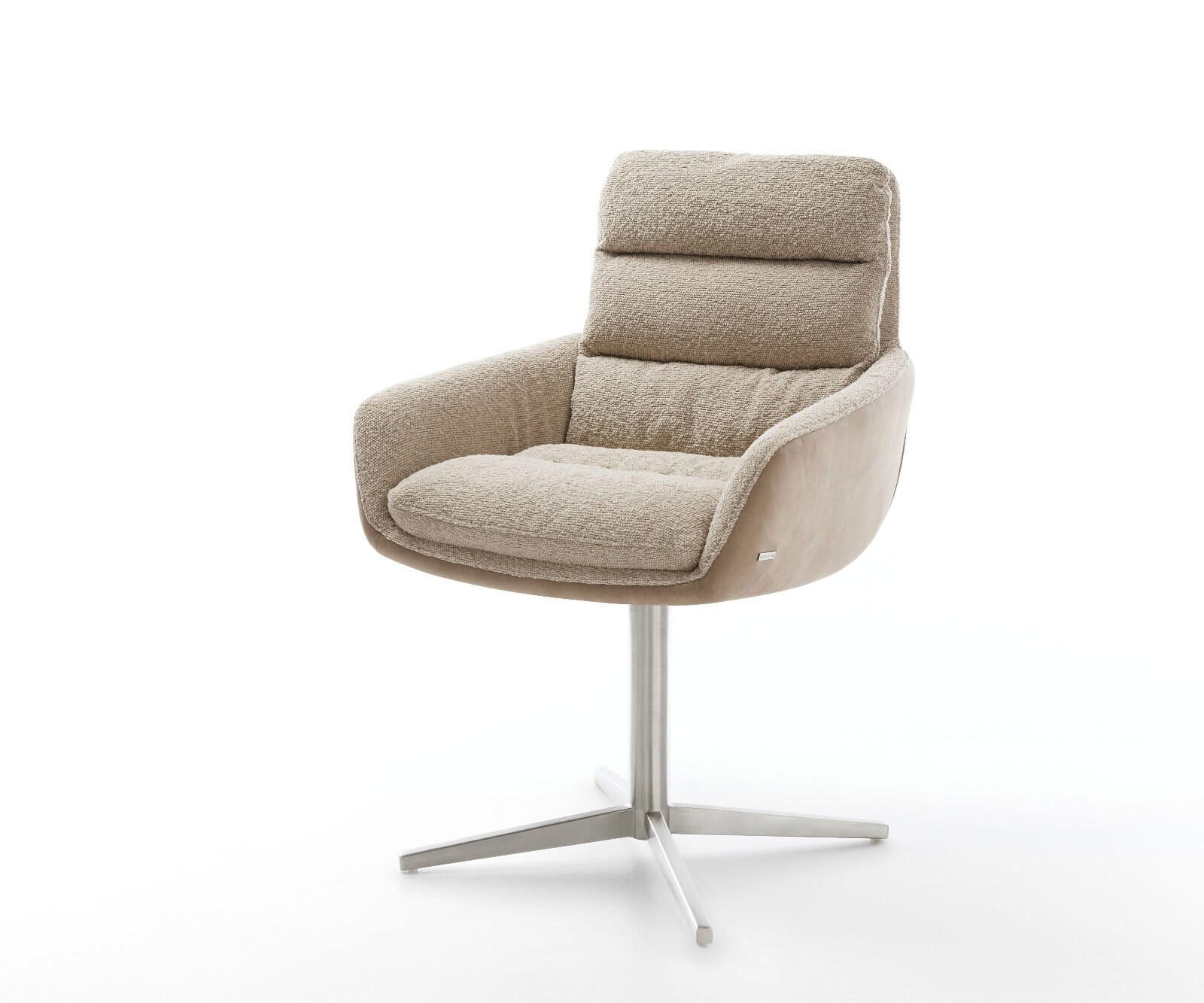 Draaistoel Abelia-Flex met armleuning materiaalmix mud kruispoot roestvrij staal 360° draaibaar
