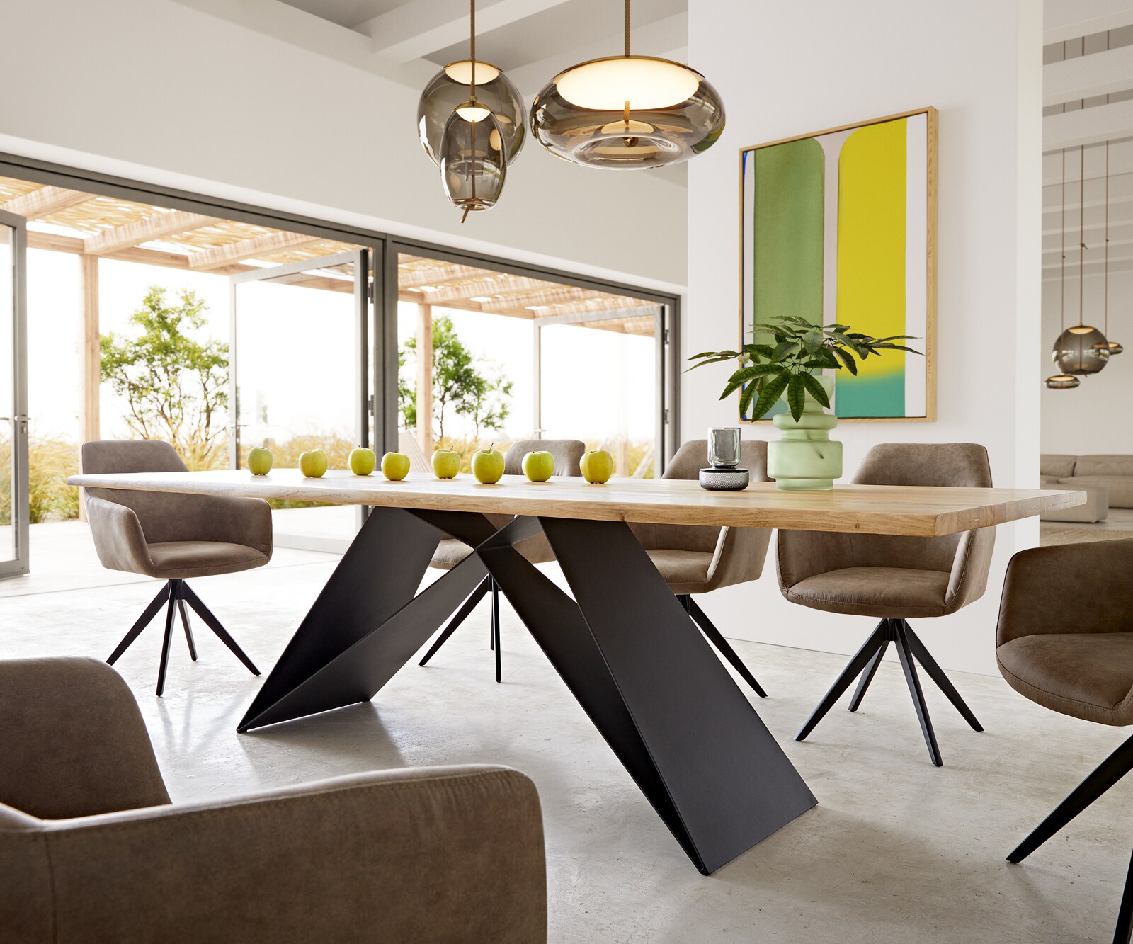 Eettafel Edge 260x100x2,5-3 eiken natuur V-frame staal  zwart  Live-Edge 5