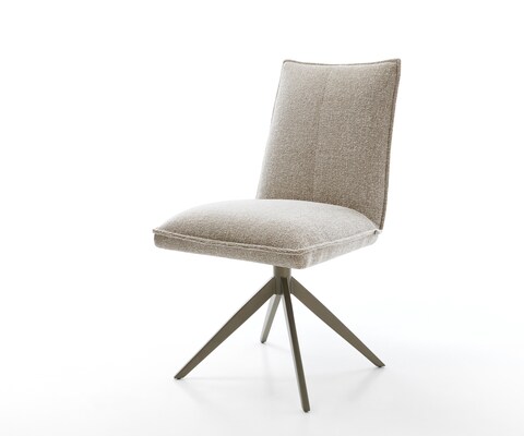Draaistoel Lelio-Flex geweven stof beige kruisframe breed afwerking met titanium 360° draaibaar rocker-functie pocketveer kern