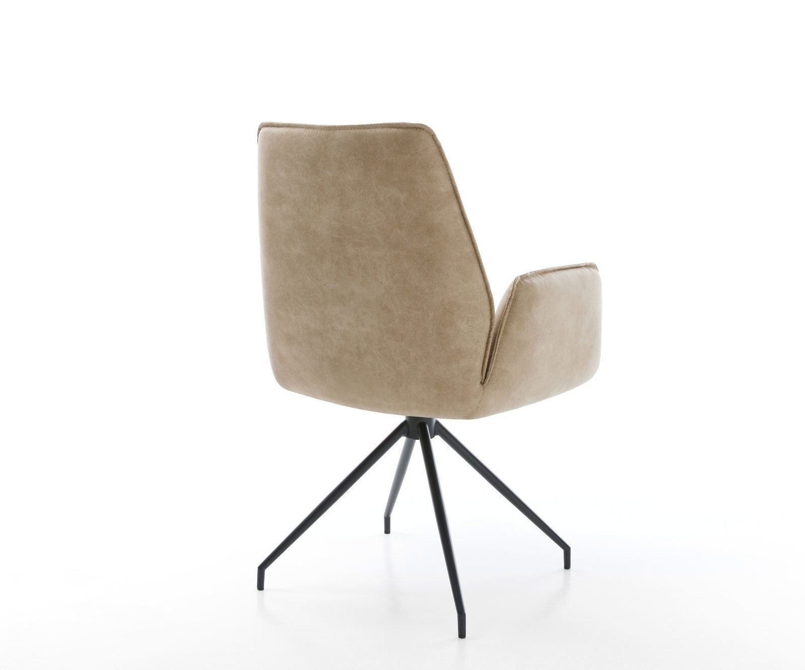 Eetkamerstoel Zoa-Flex microvelours beige vintage kruisframe conisch zwart pocketveer kern 4