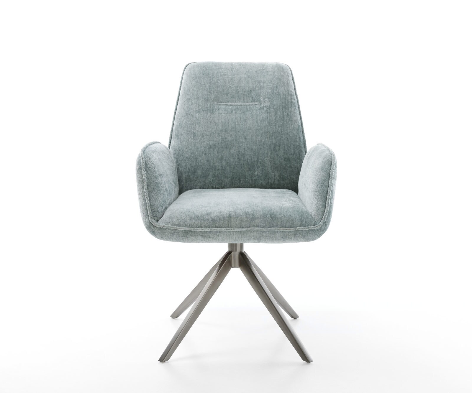 Draaistoel Zoa-Flex chenille pastelblauw kruisframe breed grafiet 360° draaibaar rocker-functie pocketveer kern 2