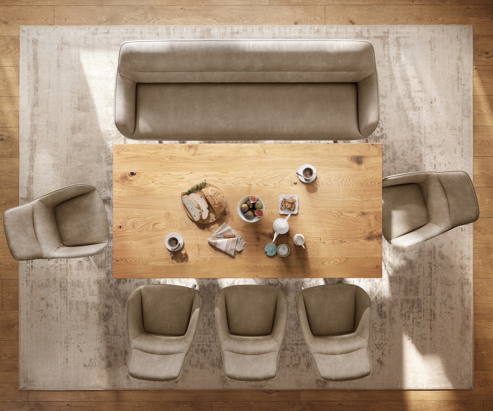 Eetkamerbank Taya-Flex 200 cm microvelours beige vintage hoekig kruisframe zwart pocketvering 5