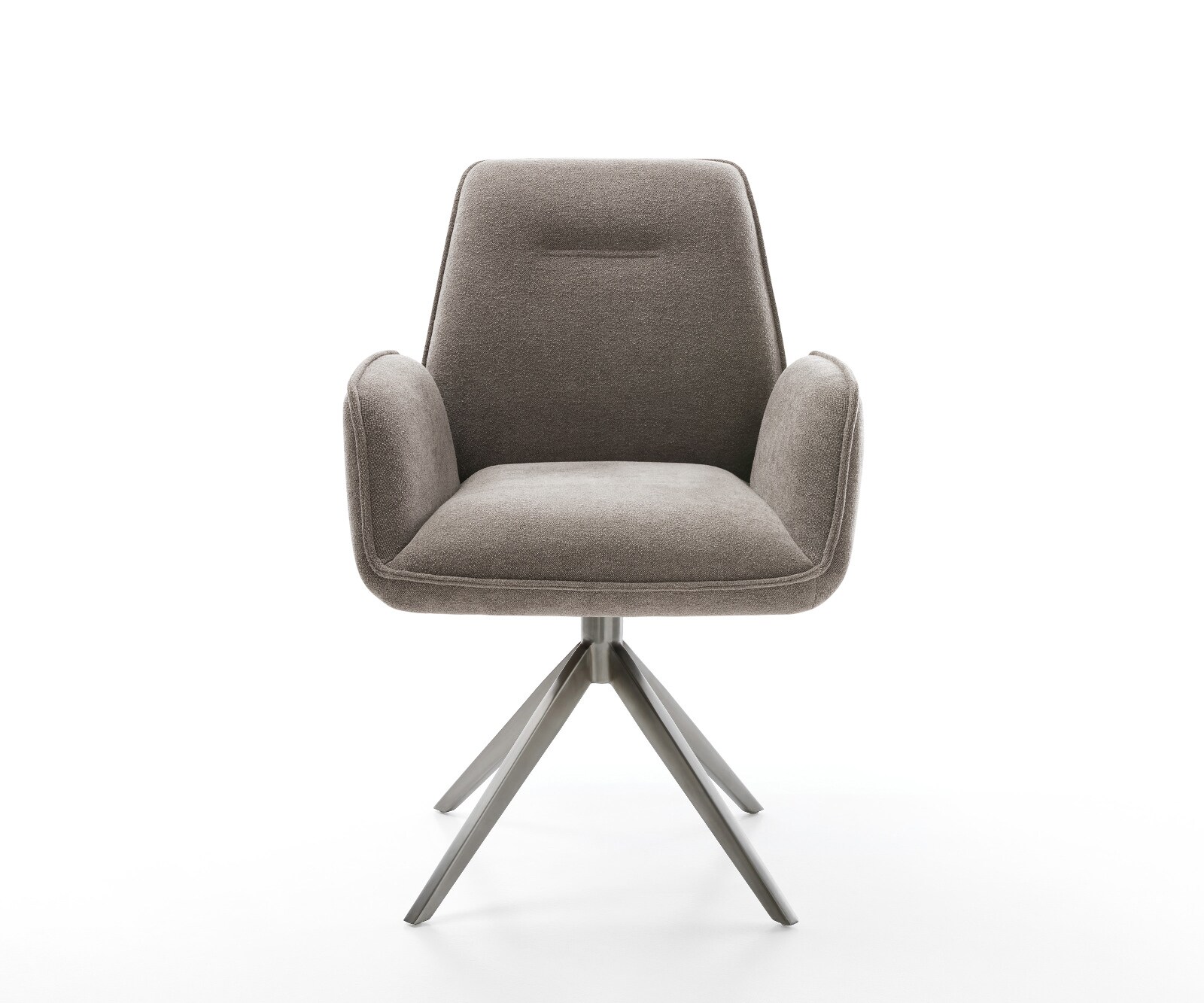 Draaistoel Zoa-Flex zachte stof met structuur taupe kruisframe breed grafiet 360° draaibaar rocker-functie pocketveer kern 1