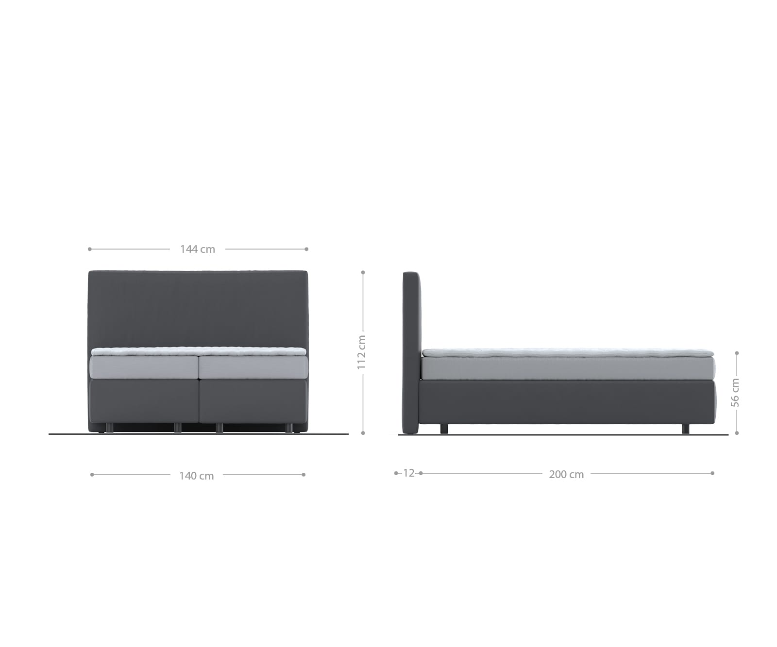 Boxspringbed Dream-Well pluche corduroy beige 140x200 cm Bonell matras PU topper 4 Boxspringbed Dream-Well pluche corduroy beige 140x200 cm Bonell matras PU topper 4