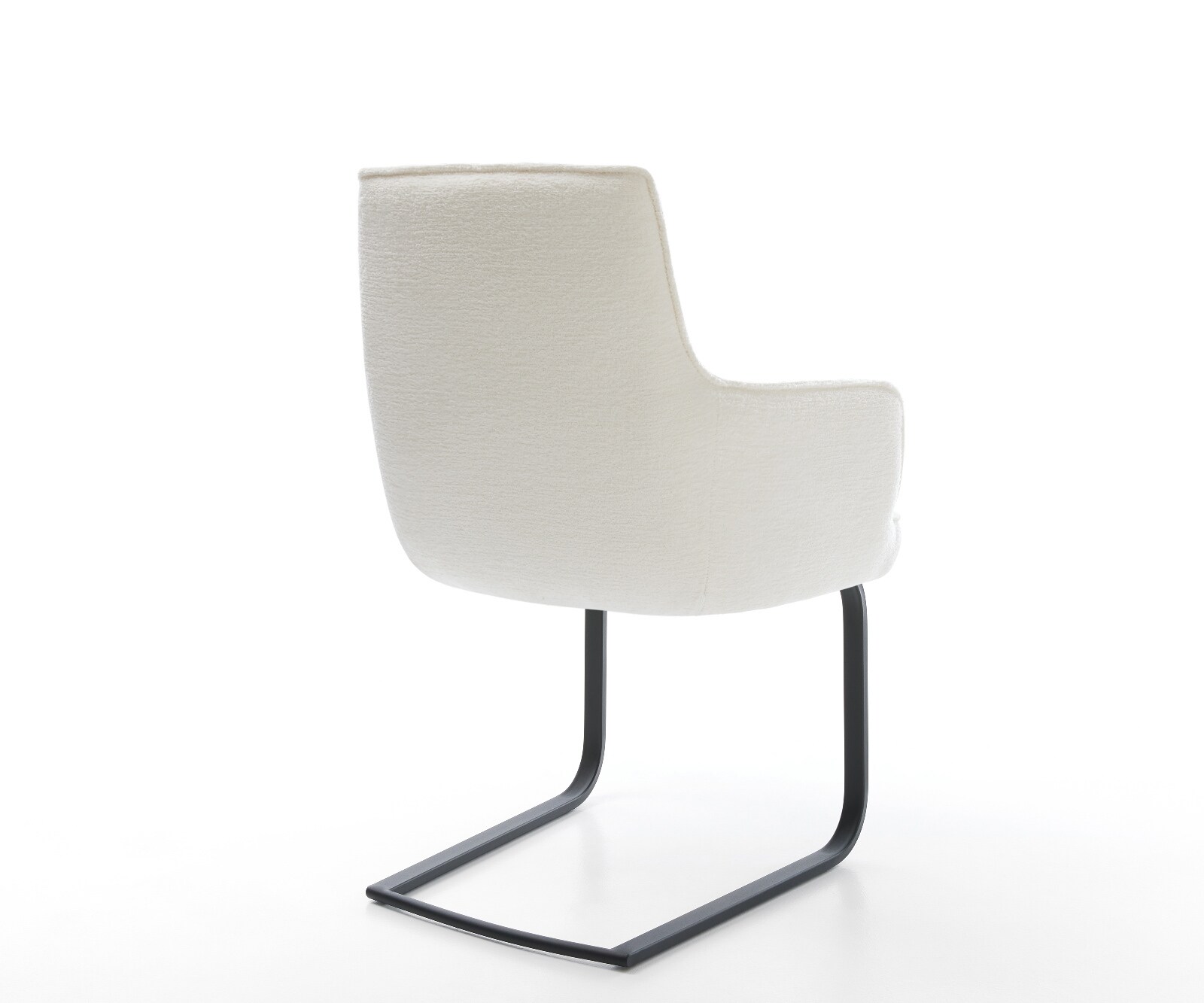 Sledemodel Heira-Flex met armleuning bouclé zacht beige sledemodel vlak zwart pocketveer kern 5