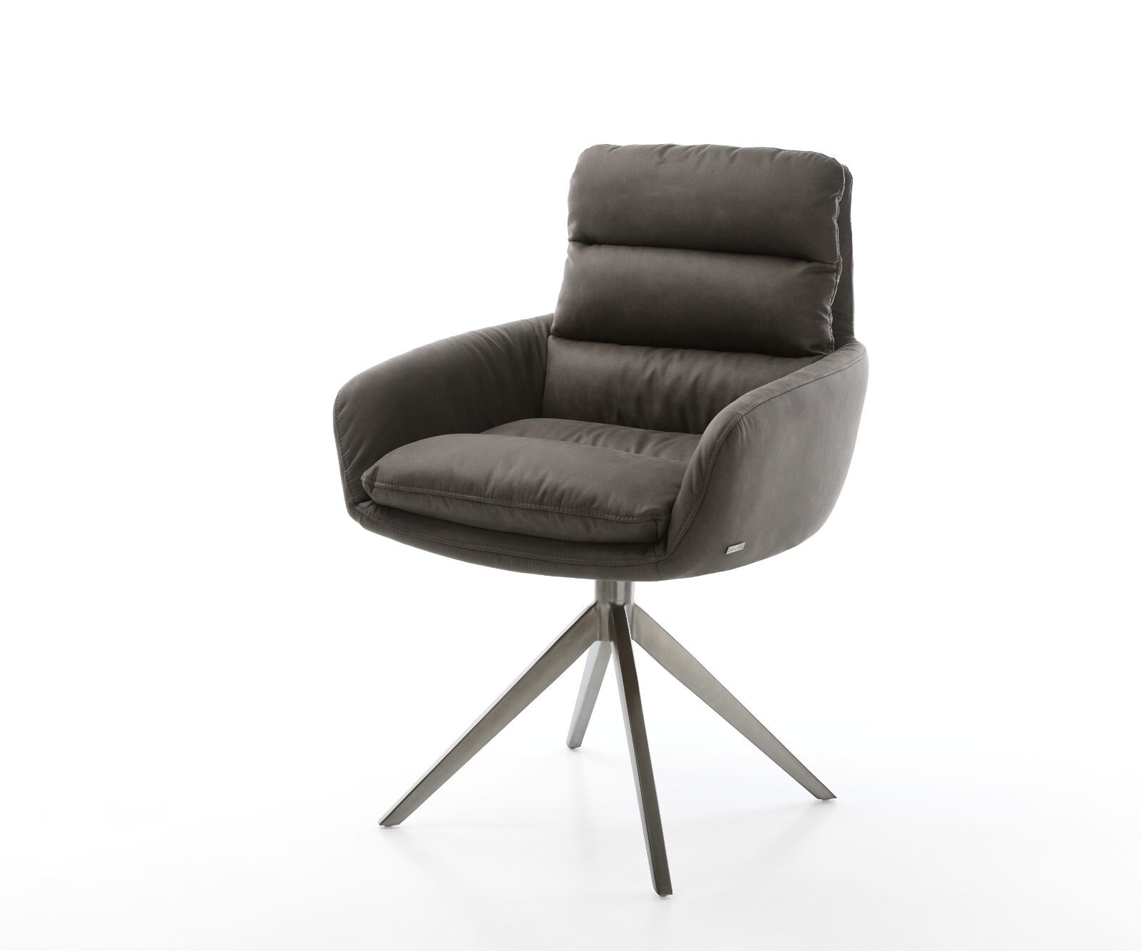 Draaistoel Abelia-Flex met armleuning microvelours antraciet vintage kruisframe breed grafiet 360° draaibaar rocker-functie 1