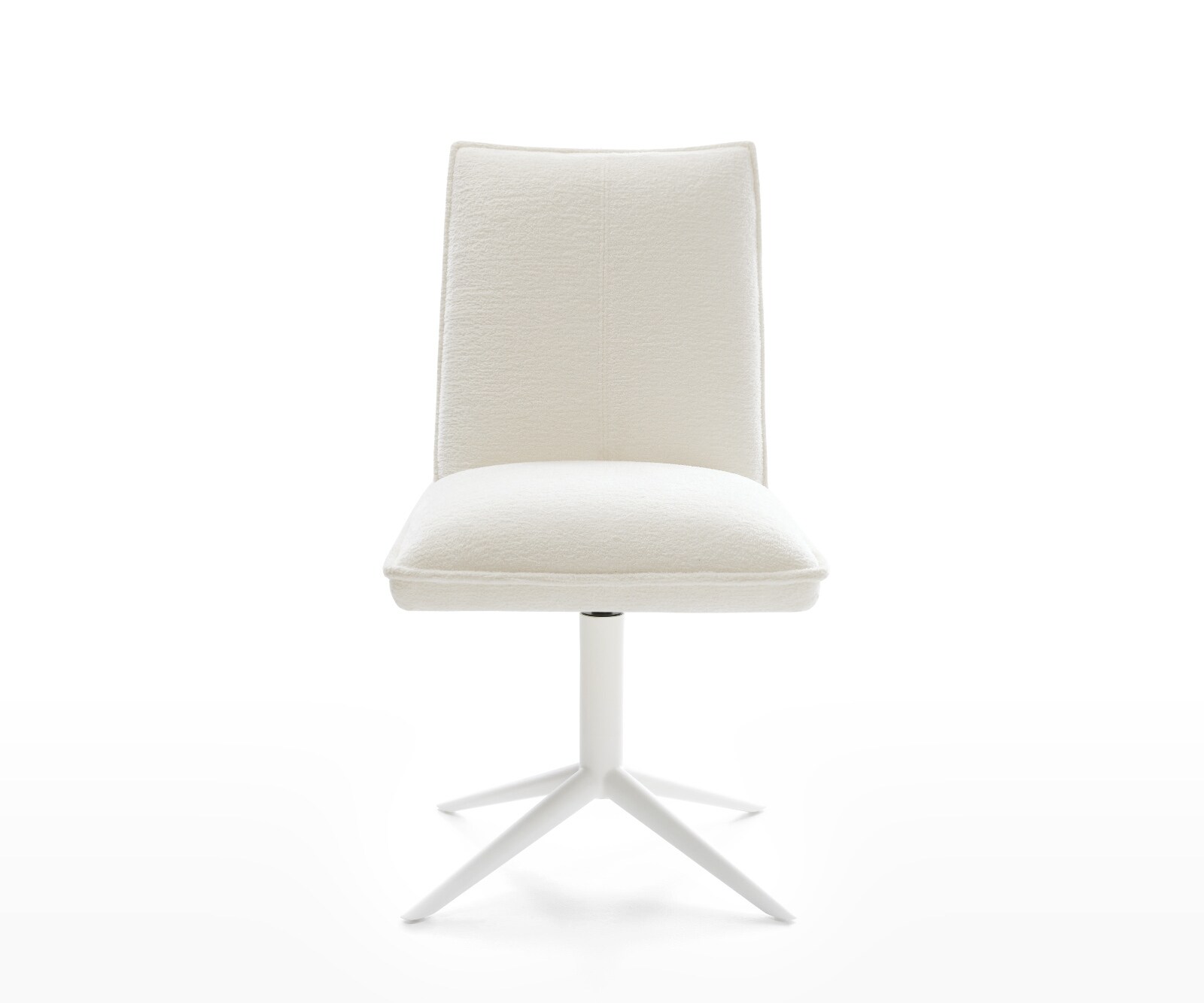 Draaistoel Lelio-Flex bouclé zacht beige kruispoot wit 360° draaibaar rocker-functie pocketveer kern 2