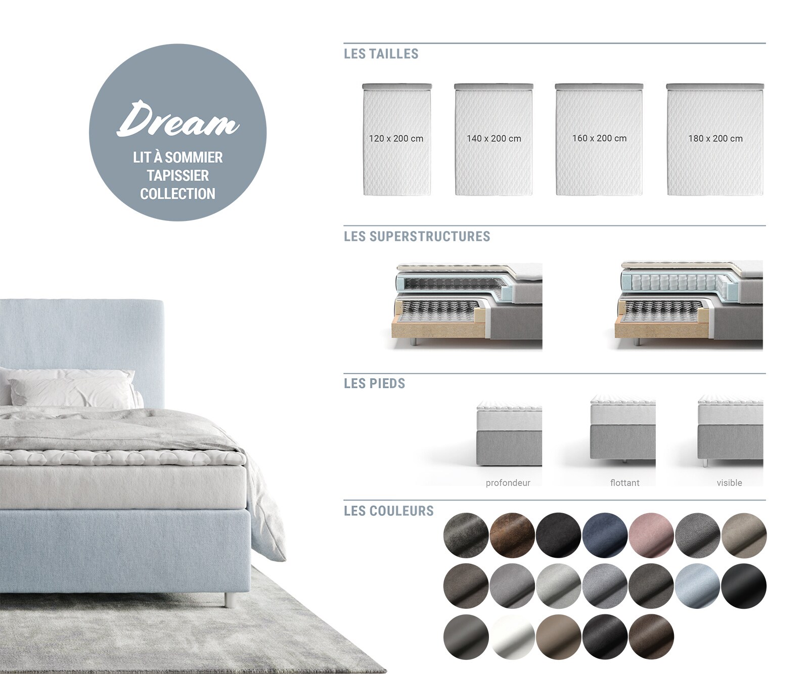 Boxspringbed Dream-Fine 140x200 cm Microvezel Beige met TFK Matras en Visco Topper 9