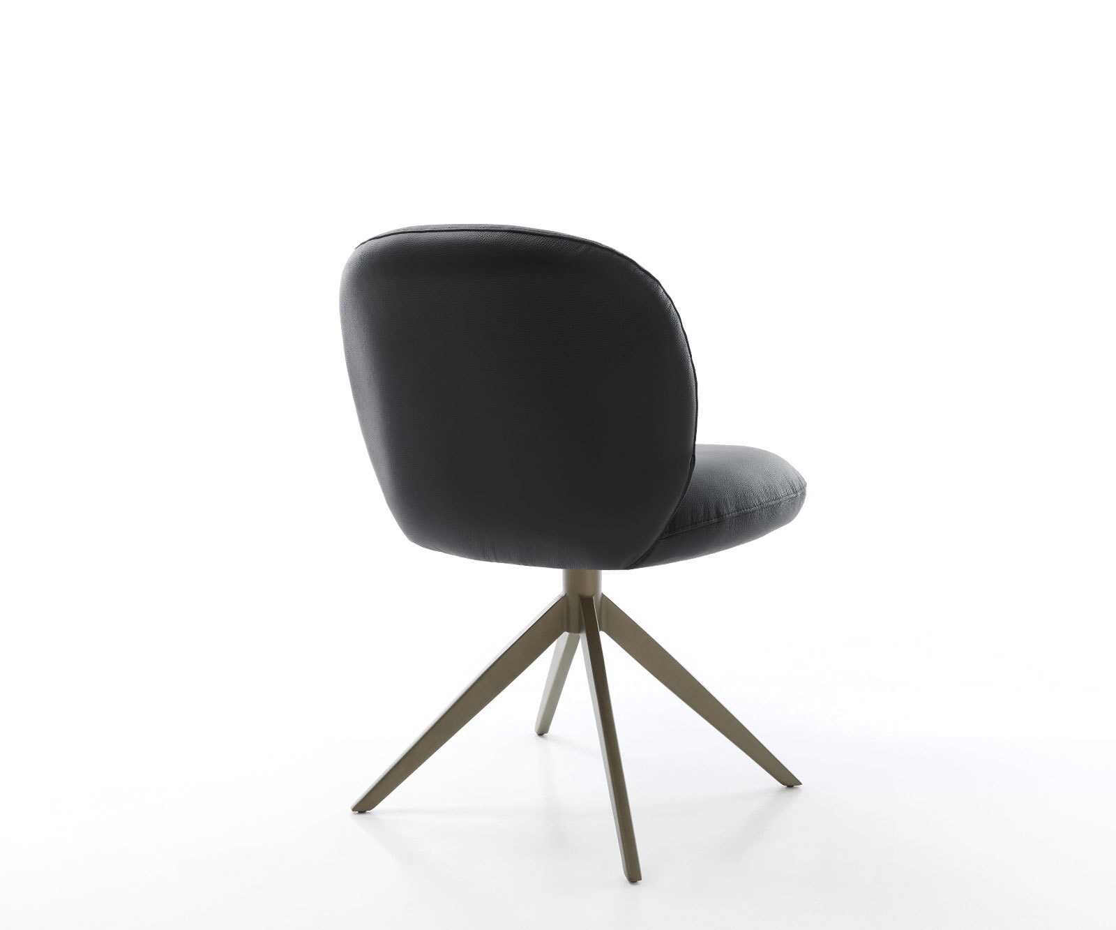 Draaistoel Nube-Flex echt leer zwart kruisframe breed afwerking met titanium 360° draaibaar rocker-functie pocketveer kern 5