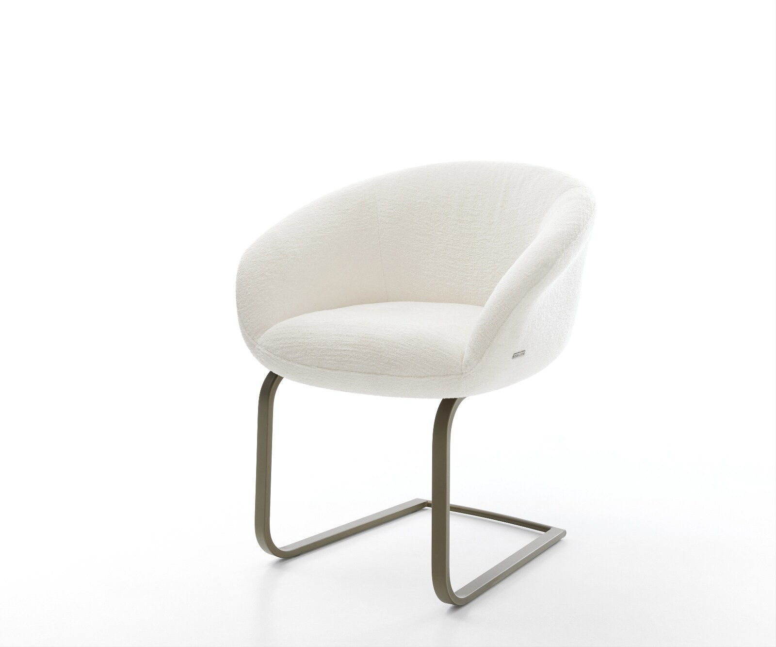 Sledemodel Vinka-Flex met armleuning bouclé zacht beige sledemodel vlak afwerking met titanium pocketveer kern 1