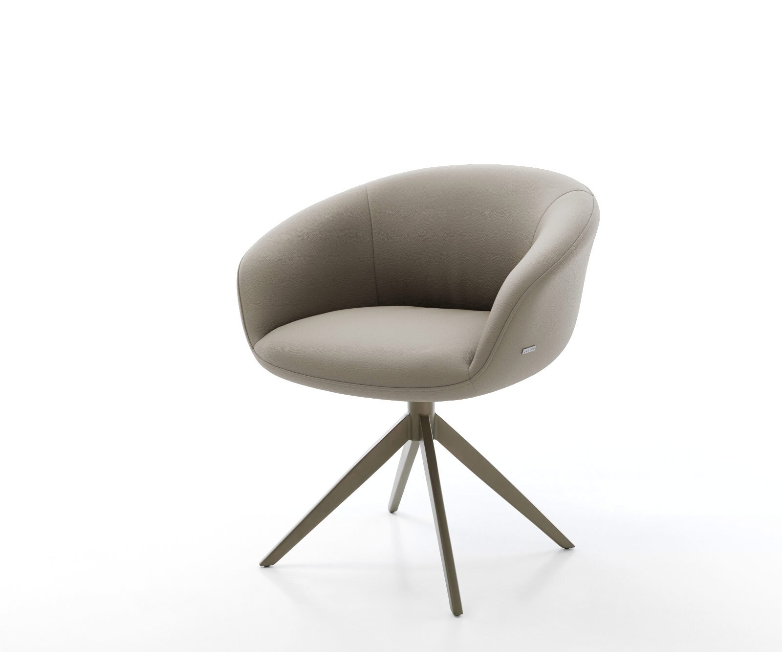 Draaistoel Vinka-Flex met armleuning echt leer mud kruisframe breed afwerking met titanium 360° draaibaar rocker-functie pocketveer kern