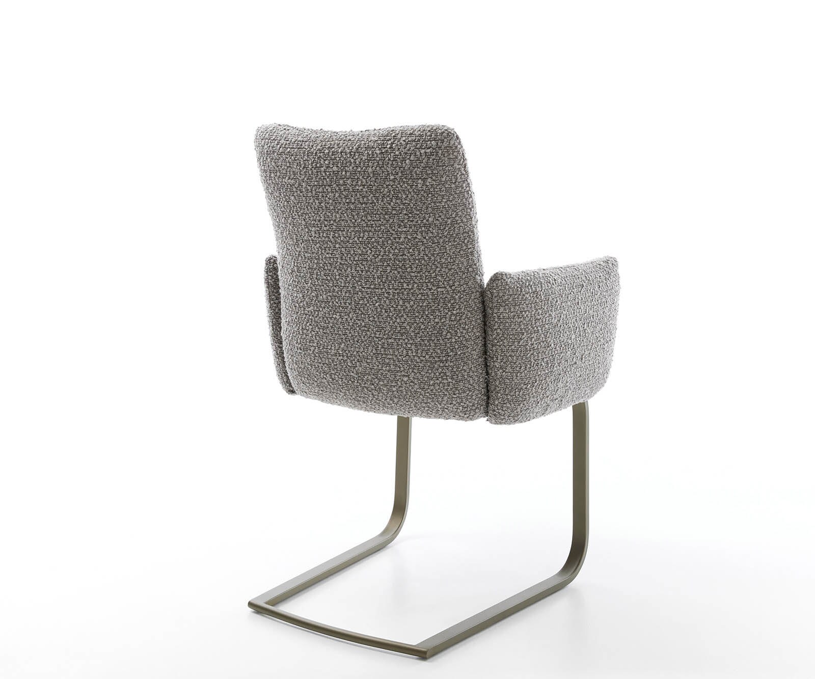 Sledemodel Jova-Flex met armleuning bouclé zilver grijs sledemodel vlak afwerking met titanium pocketveer kern 4 Sledemodel Jova-Flex met armleuning bouclé zilver grijs sledemodel vlak afwerking met titanium pocketveer kern 4