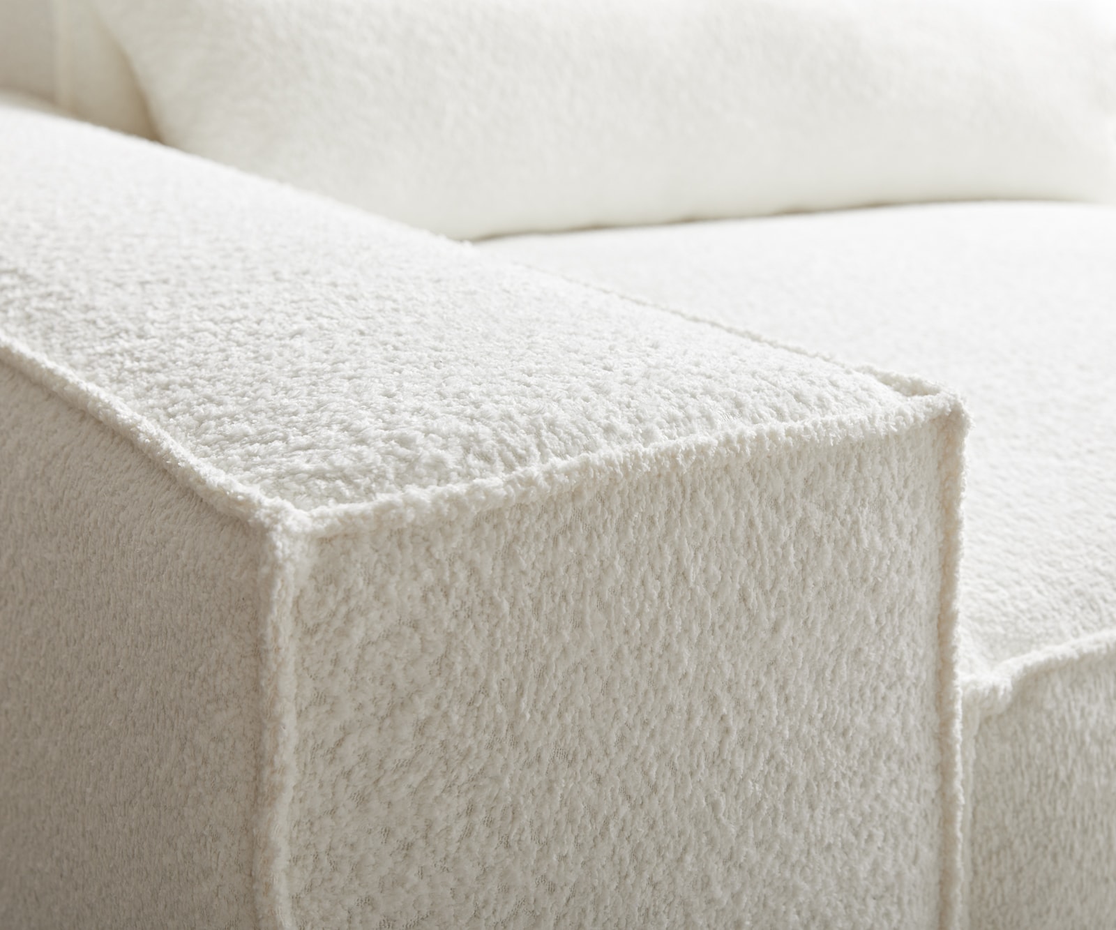 Hoekbank Sirpio 230x150 cm bouclee crème-wit recamiere variabele 3