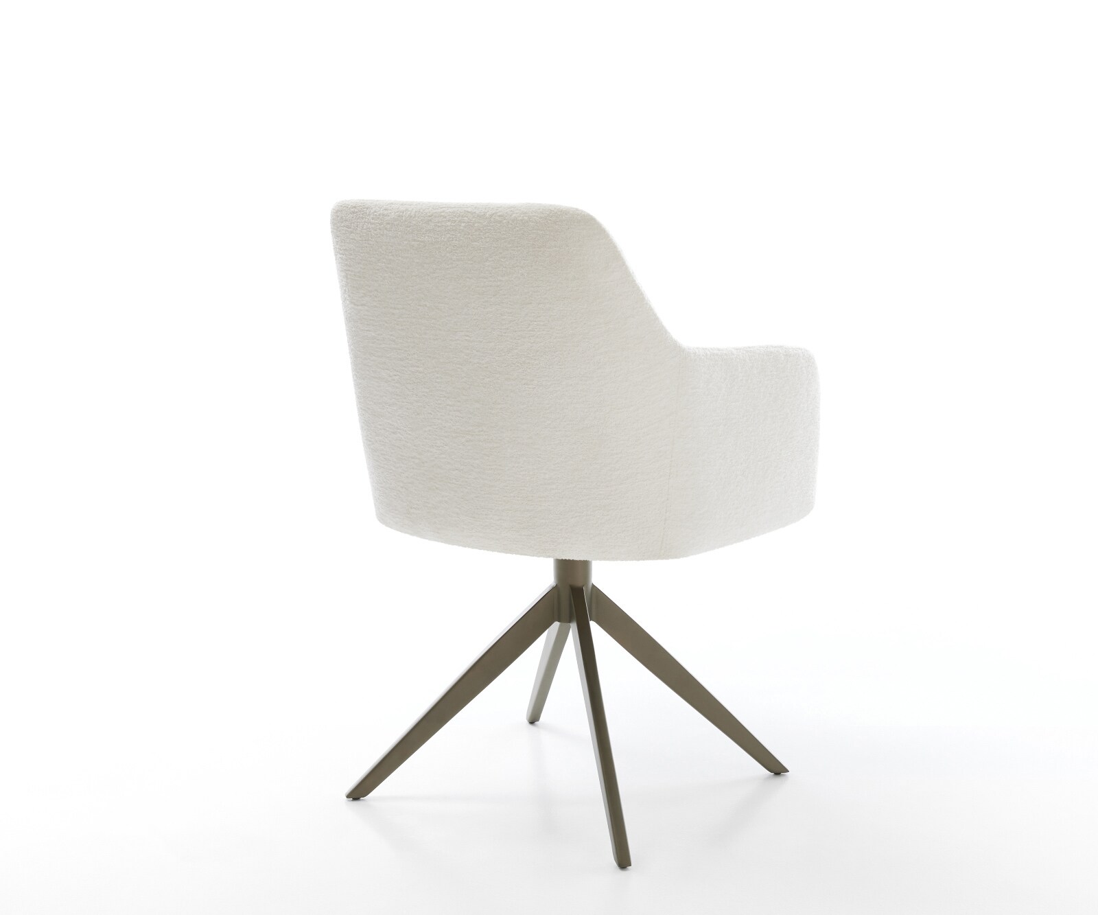 Draaistoel Greg-Flex bouclé zacht beige kruisframe breed afwerking met titanium 360° draaibaar rocker-functie pocketveer kern 5