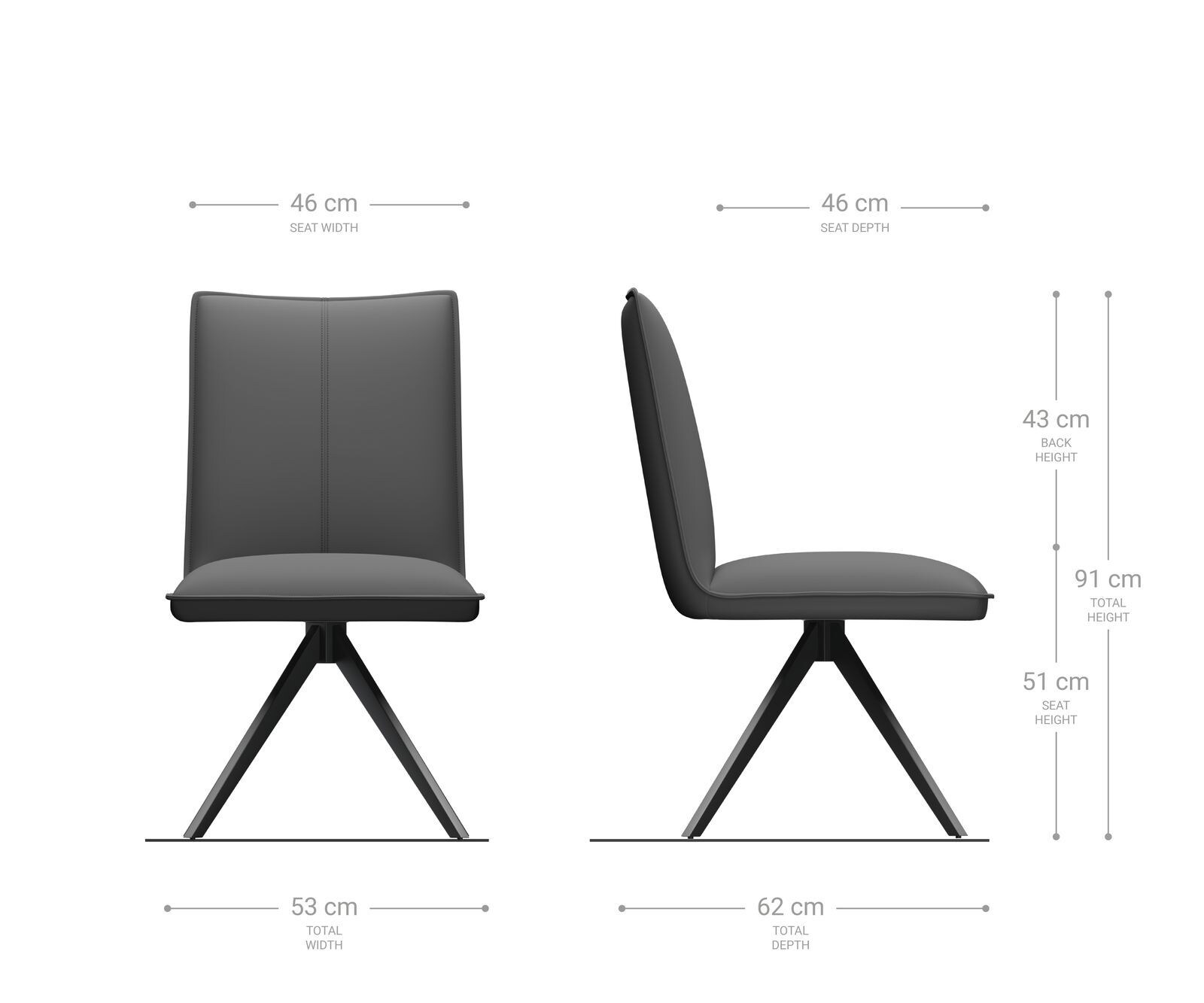 Eetkamerstoel Lelio-Flex fluweel grijs kruisframe breed roestvrij staal pocketveer kern 6