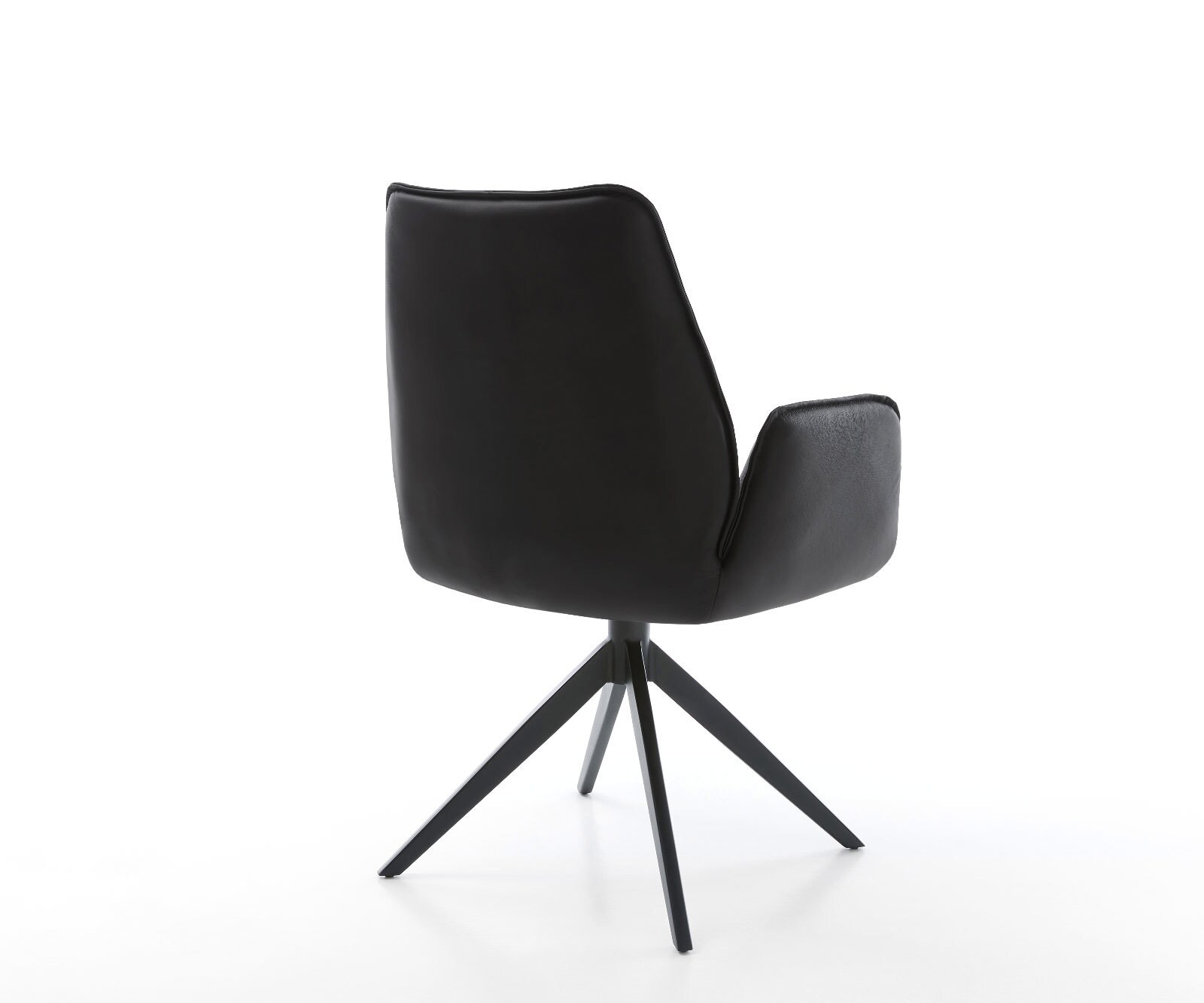 Draaistoel Zoa-Flex echt leer zwart kruisframe breed zwart 360° draaibaar rocker-functie pocketveer kern 5