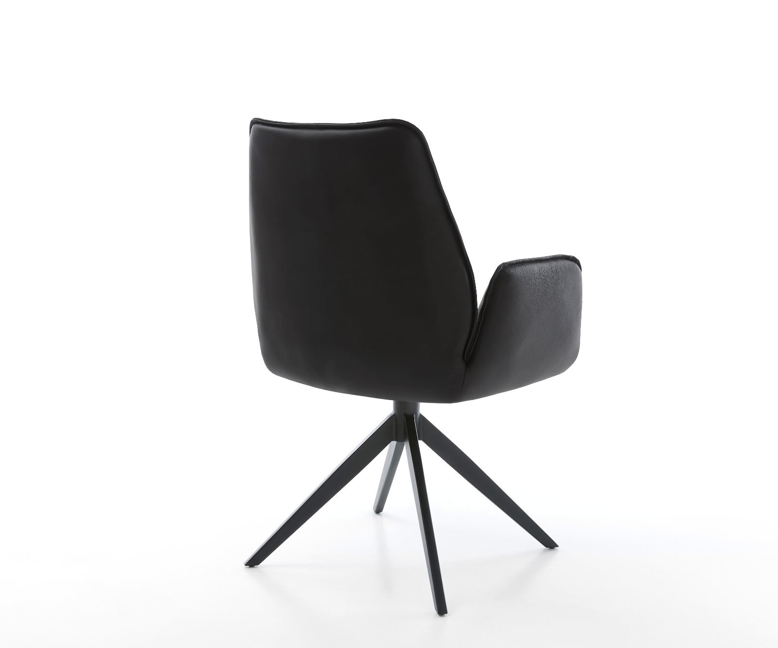 Draaistoel Zoa-Flex echt leer zwart kruisframe breed zwart 360° draaibaar rocker-functie pocketveer kern 4 Draaistoel Zoa-Flex echt leer zwart kruisframe breed zwart 360° draaibaar rocker-functie pocketveer kern 4