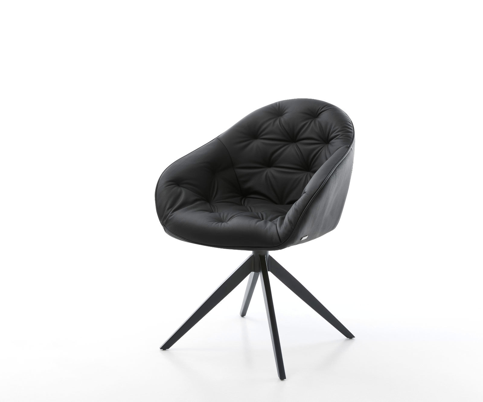 Draaistoel Gaio-Flex echt leer zwart kruisframe breed zwart 360° draaibaar rocker-functie Draaistoel Gaio-Flex echt leer zwart kruisframe breed zwart 360° draaibaar rocker-functie