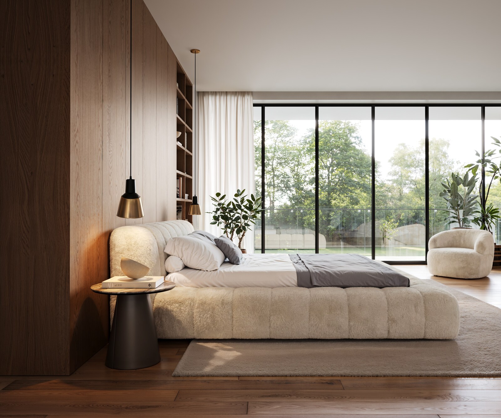 Gestoffeerd bedframe Cutio 180x200 cm Plüsch crème-wit 4