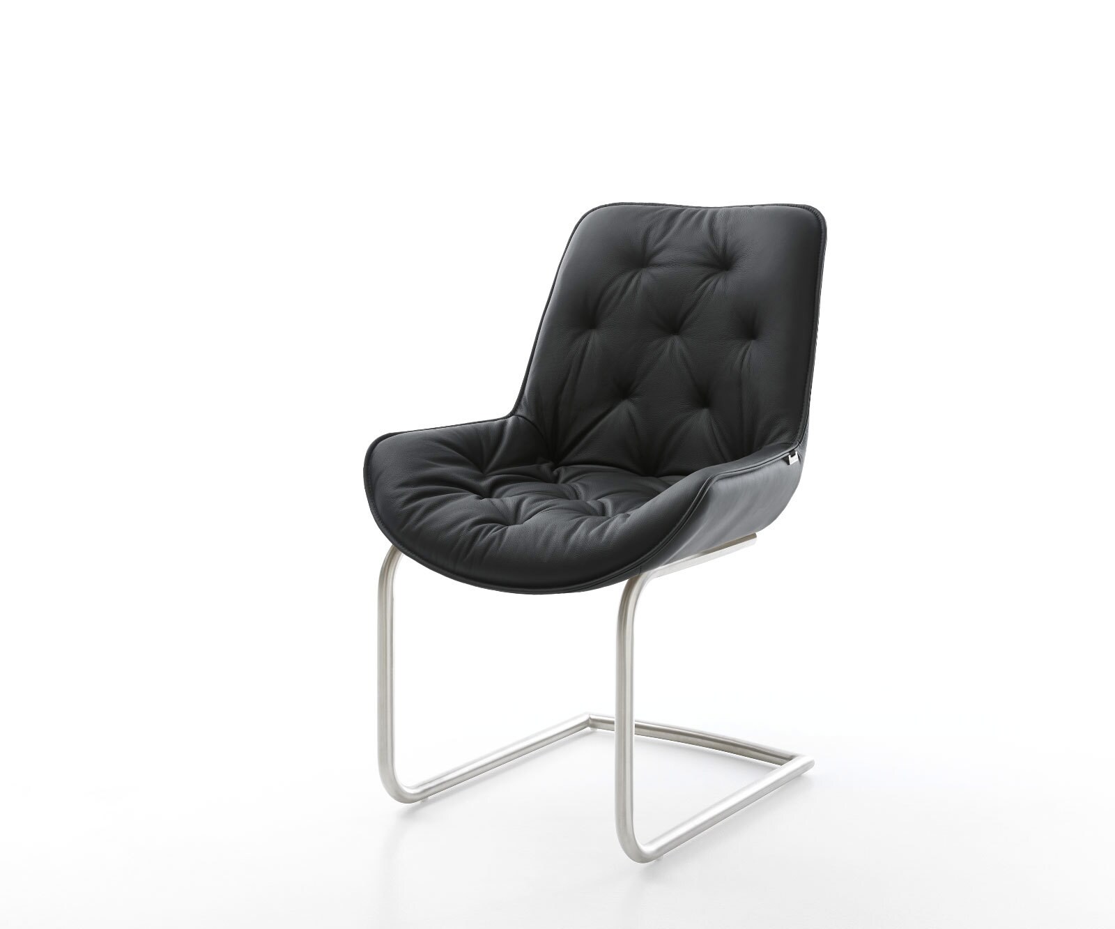 Sledemodel Taimi-Flex echt leer zwart sledemodel rond roestvrij staal Sledemodel Taimi-Flex echt leer zwart sledemodel rond roestvrij staal