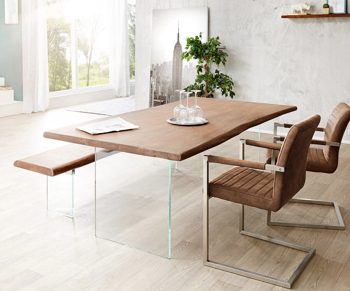 Eettafelblad Edge 200x100cm acacia bruin Live-Edge 4