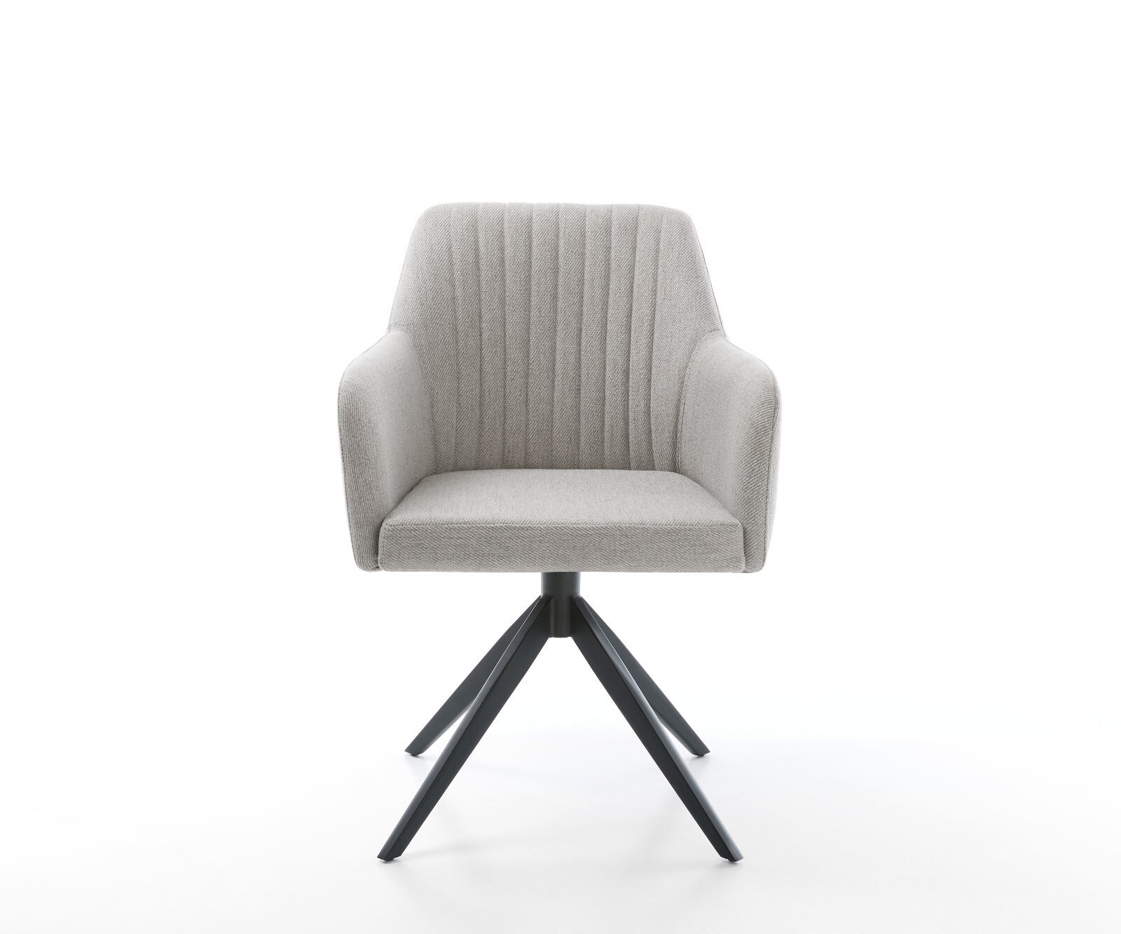 Eetkamerstoel Greg-Flex stripes lichtgrijs kruisframe breed zwart pocketveer kern 2