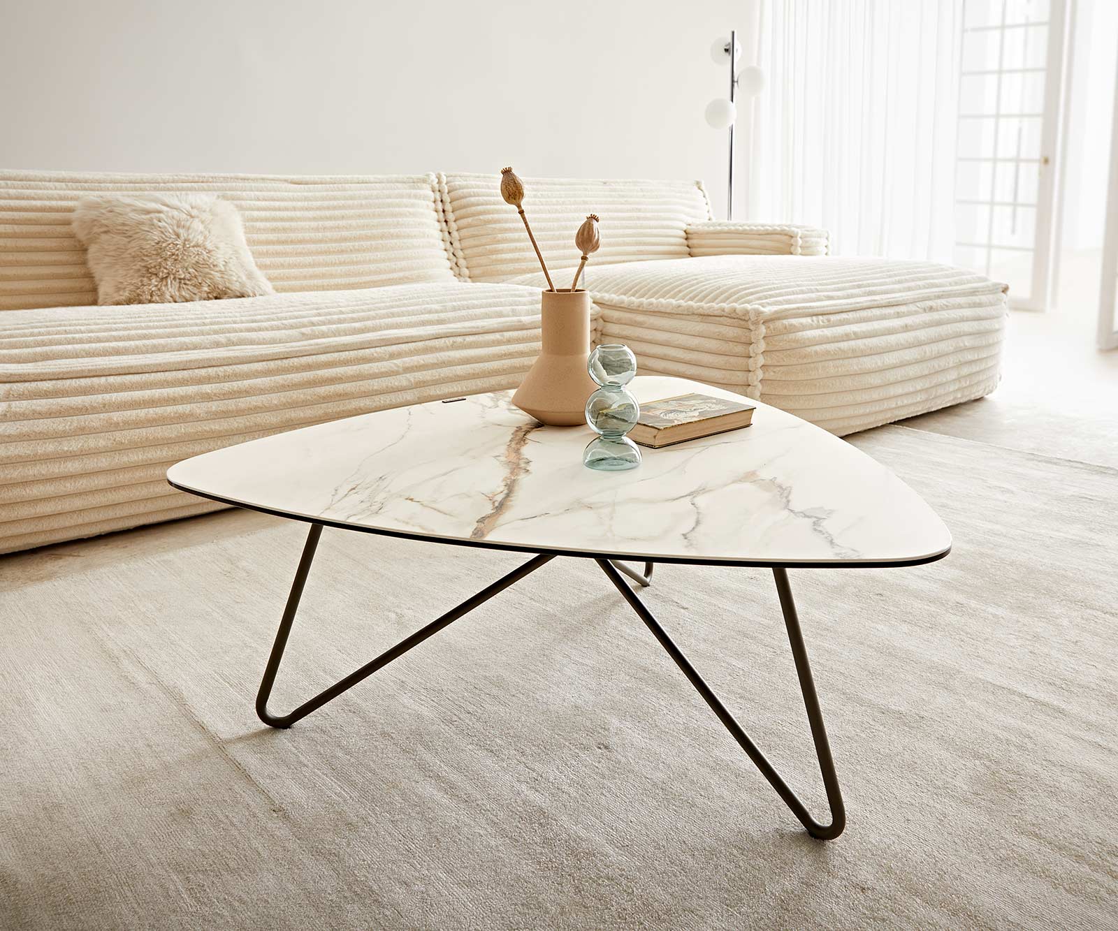 Salontafel Ekrem keramisch haarspeld frame
