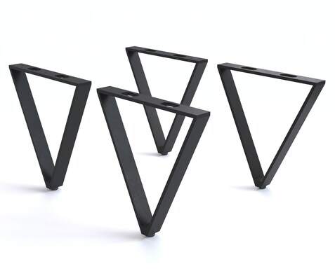 Poot V-vorm 20 cm metaal zwart voor alle soorten meubels (set van 4)