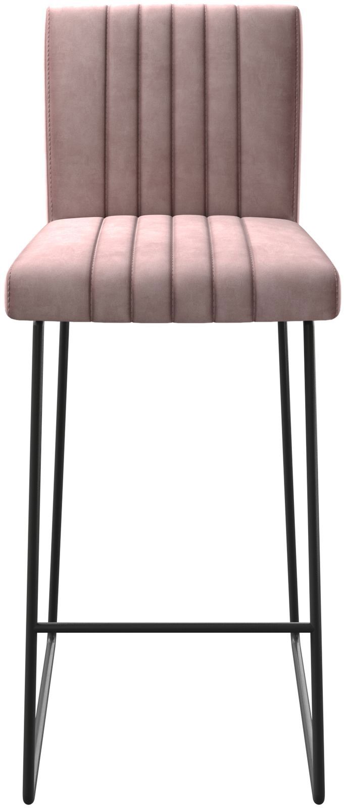 Barstoel Luiga-Flex fluweel rosé slipframe metaal 3