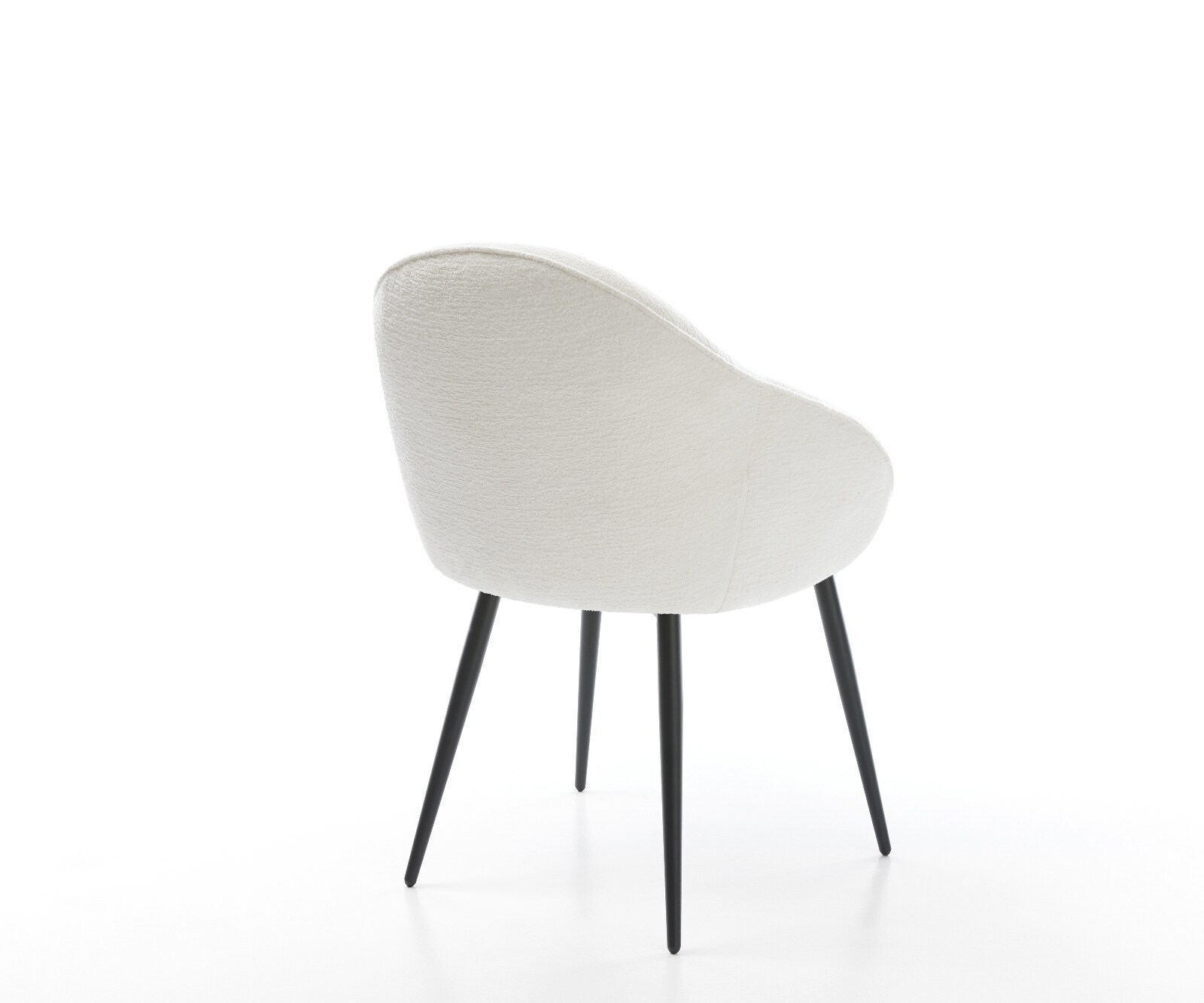 Eetkamerstoel Gaio-Flex bouclé zacht beige 4-poot conisch zwart 5