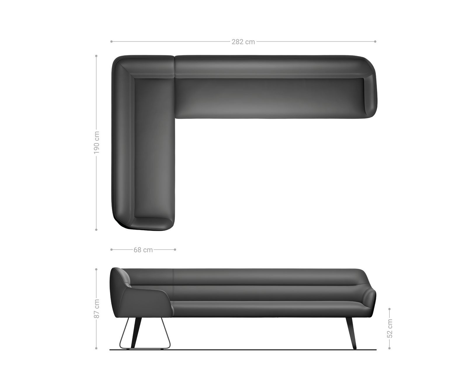 Eetkamerbank Taya-Flex 285x190 cm bouclé crème-wit platte sledebasis roestvrij staal pocketvering rechts 8