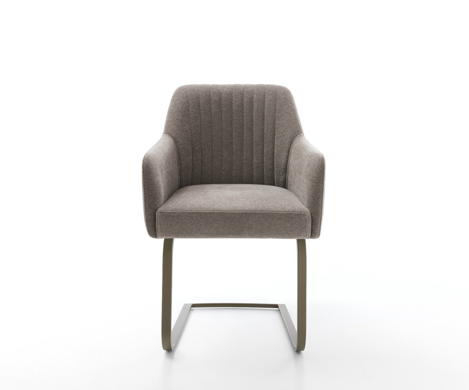 Sledemodel Greg-Flex zachte stof met structuur taupe sledemodel vlak afwerking met titanium pocketveer kern 1