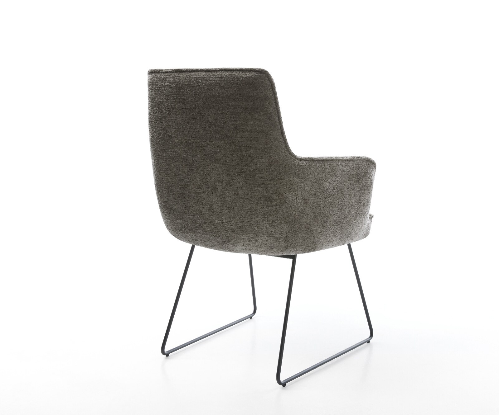 Eetkamerstoel Heira-Flex met armleuning bouclé zacht mud slipframe zwart pocketveer kern 4