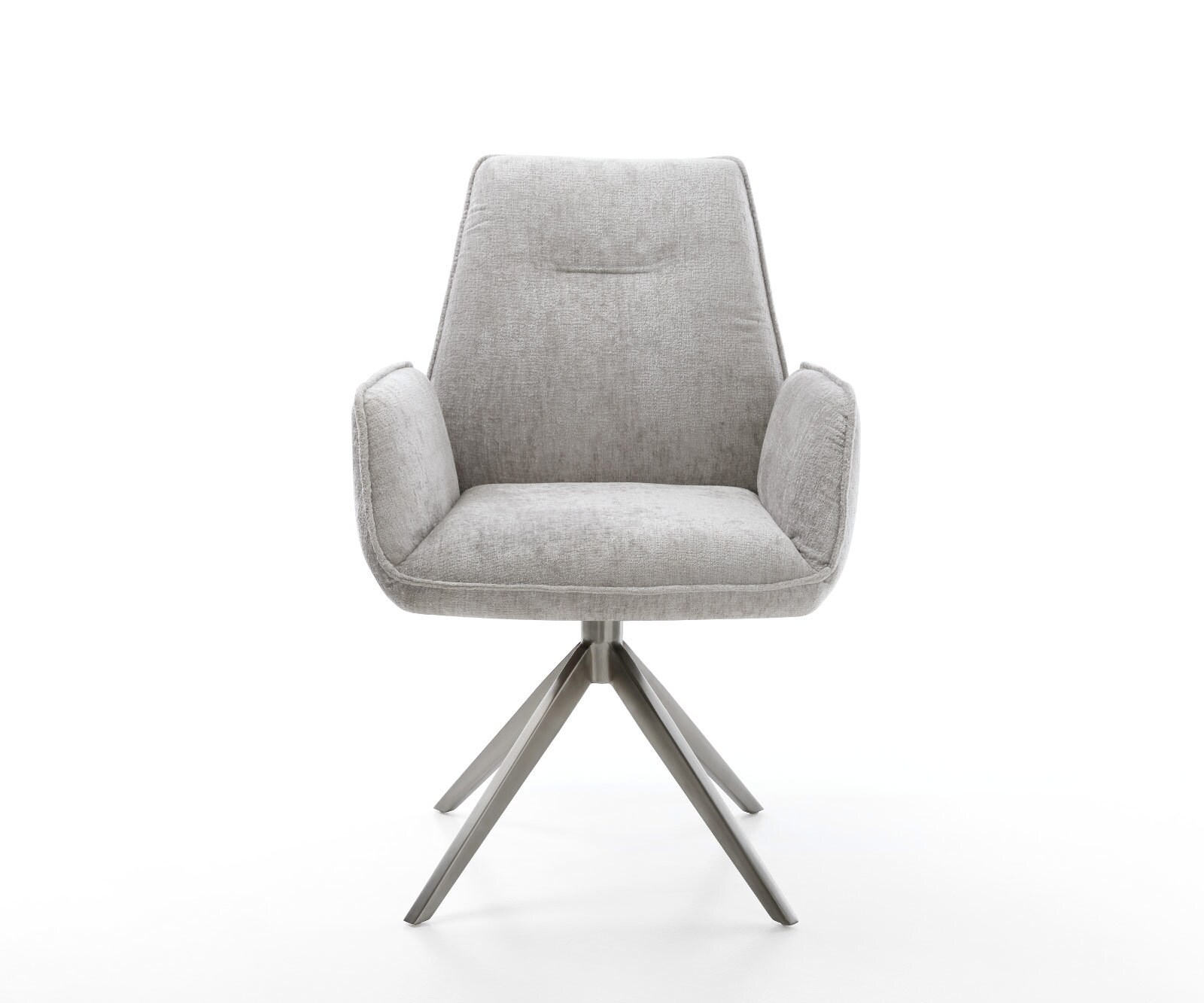 Draaistoel Zoa-Flex chenille zilver grijs kruisframe breed grafiet 360° draaibaar rocker-functie pocketveer kern 2