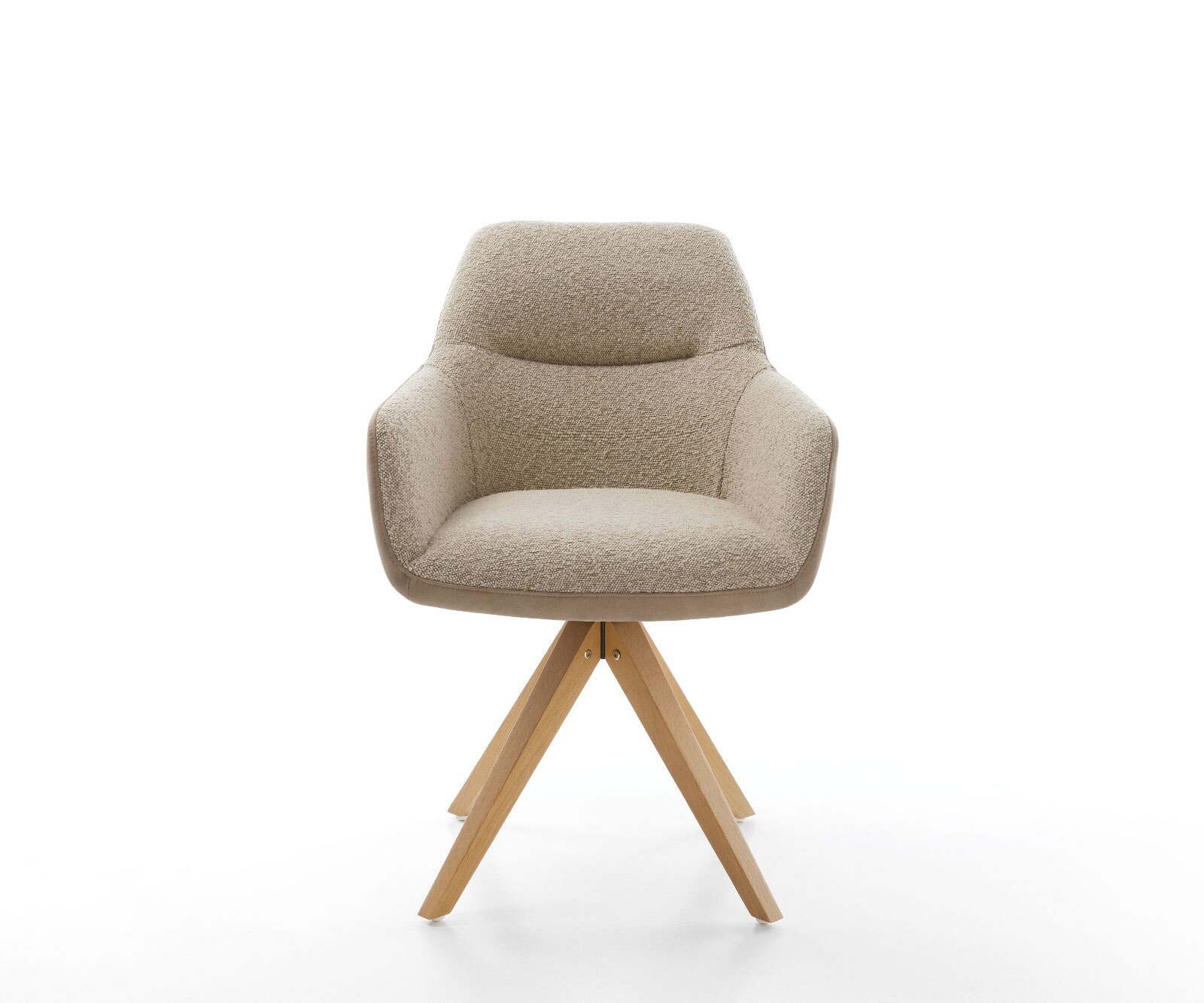 Draaistoel Pejo-Flex materiaalmix mud houten frame hoekig wit 180° draaibaar pocketveer kern 1