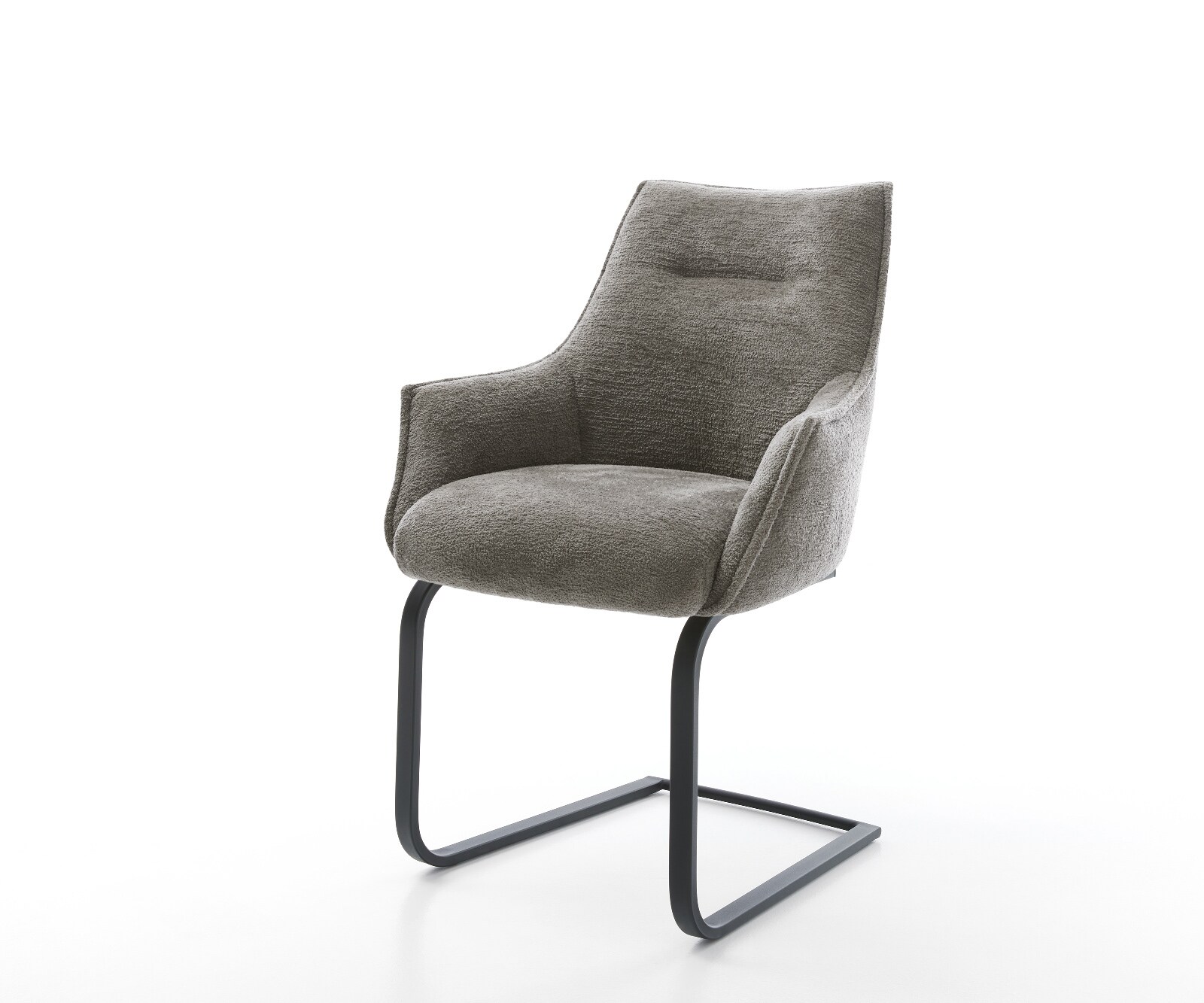 Sledemodel Alja-Flex met armleuning bouclé zacht mud sledemodel vlak zwart pocketveer kern 1