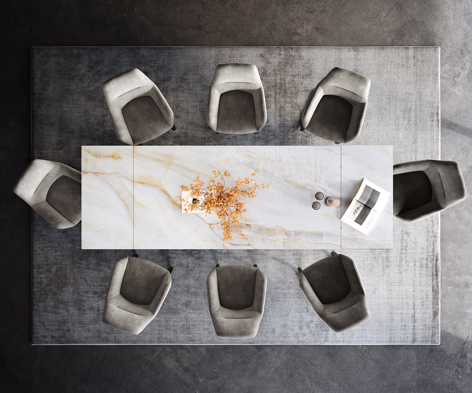 Eettafel Edge 200-300x100 cm keramiek Onyx Pearl Infinity metaal zwart uittrekbaar 7