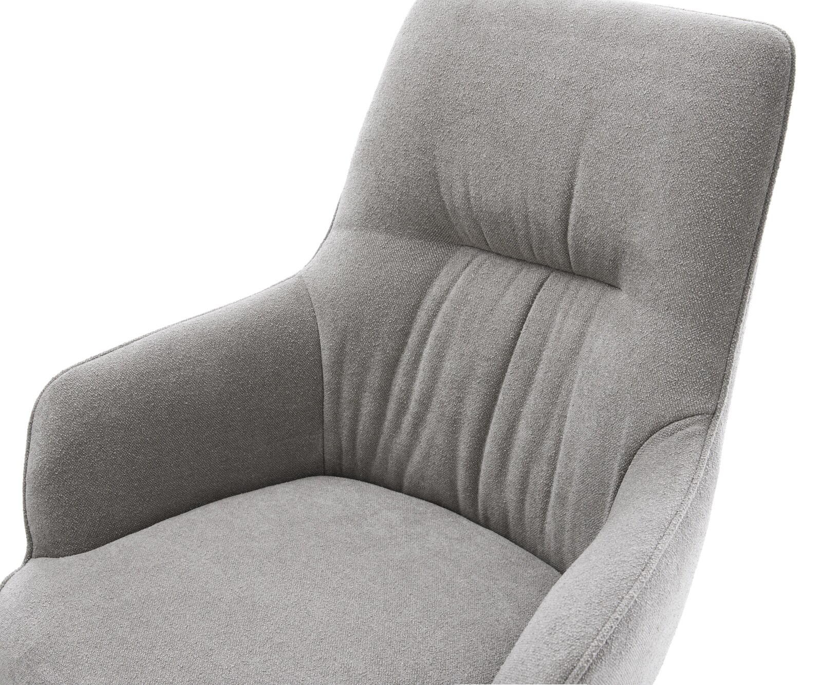 Draaistoel Zelia-Flex met armleuning zachte stof met structuur grijs kruispoot afwerking met titanium 360° draaibaar rocker-functie pocketveer kern 3