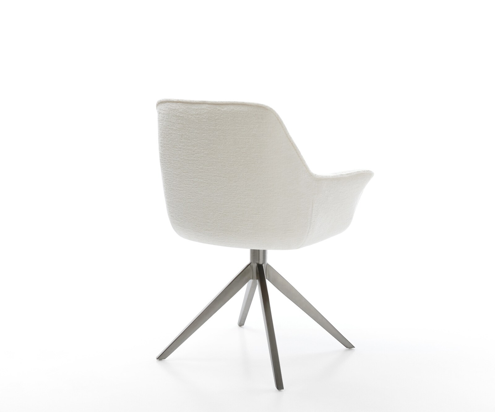 Draaistoel Kaira-Flex bouclé zacht beige kruisframe breed grafiet 360° draaibaar rocker-functie 5