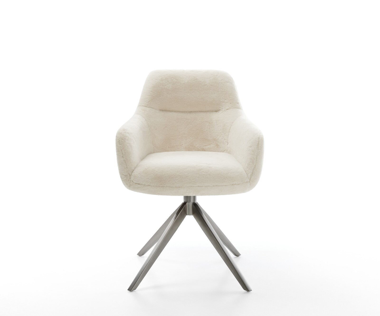 Draaistoel Pejo-Flex pluchen crème-wit kruisframe breed grafiet 360° draaibaar rocker-functie pocketveer kern 2