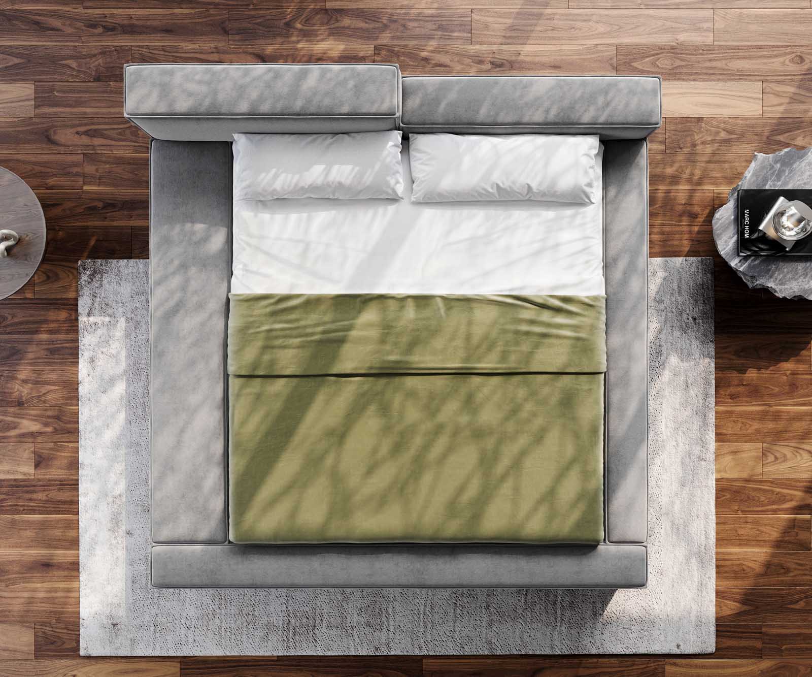 Bedframe Kalinea 180x200 cm microvezel grijs 4
