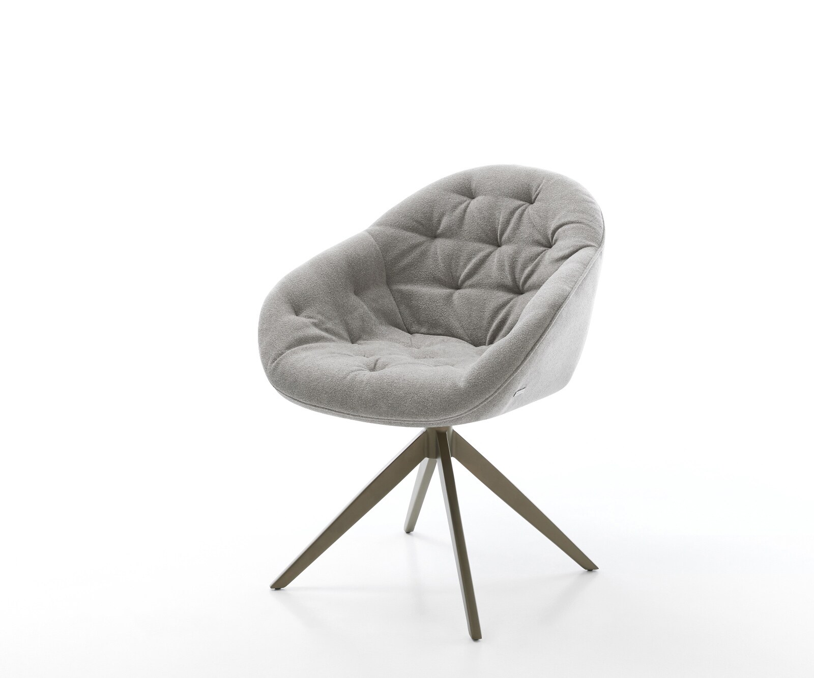 Draaistoel Gaio-Flex zachte stof met structuur grijs kruisframe breed afwerking met titanium 360° draaibaar rocker-functie
