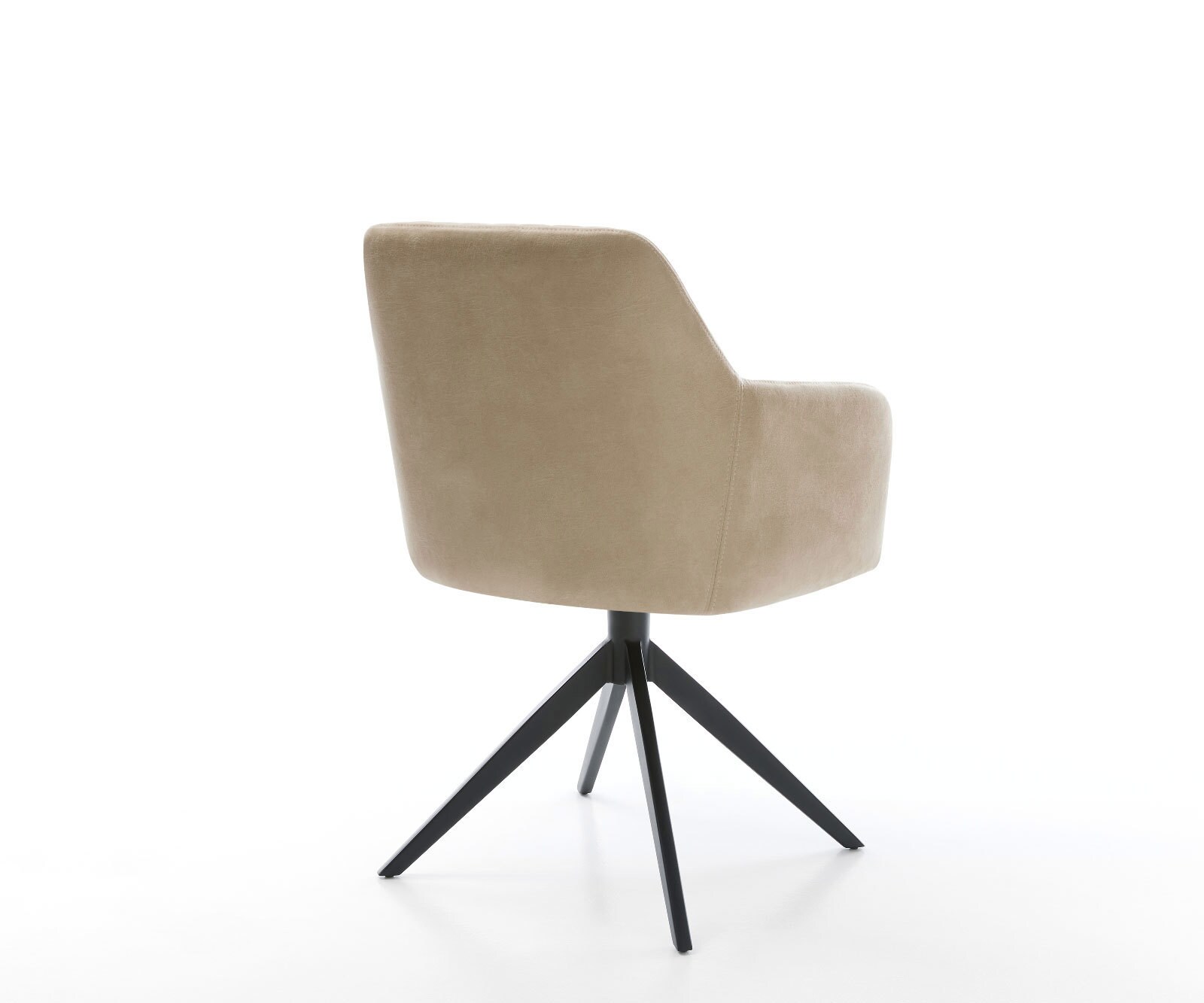Eetkamerstoel Greg-Flex microvelours beige vintage kruisframe breed zwart pocketveer kern 4