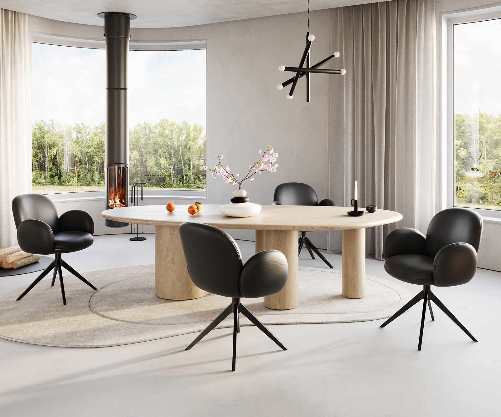 Draaistoel Nube-Flex met armleuning echt leer zwart kruisframe breed zwart 360° draaibaar pocketveer kern 3 Draaistoel Nube-Flex met armleuning echt leer zwart kruisframe breed zwart 360° draaibaar pocketveer kern 3