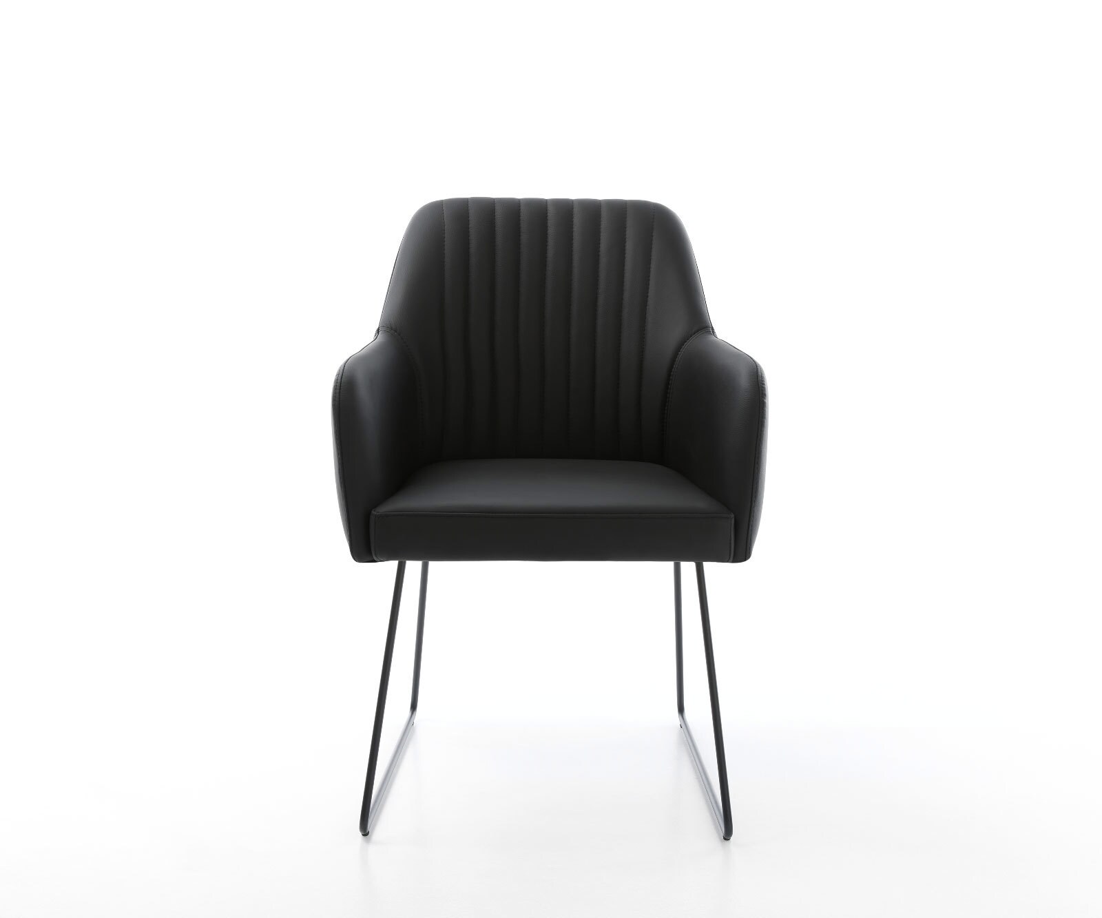 Eetkamerstoel Greg-Flex echt leer zwart slipframe zwart pocketveer kern 1 Eetkamerstoel Greg-Flex echt leer zwart slipframe zwart pocketveer kern 1