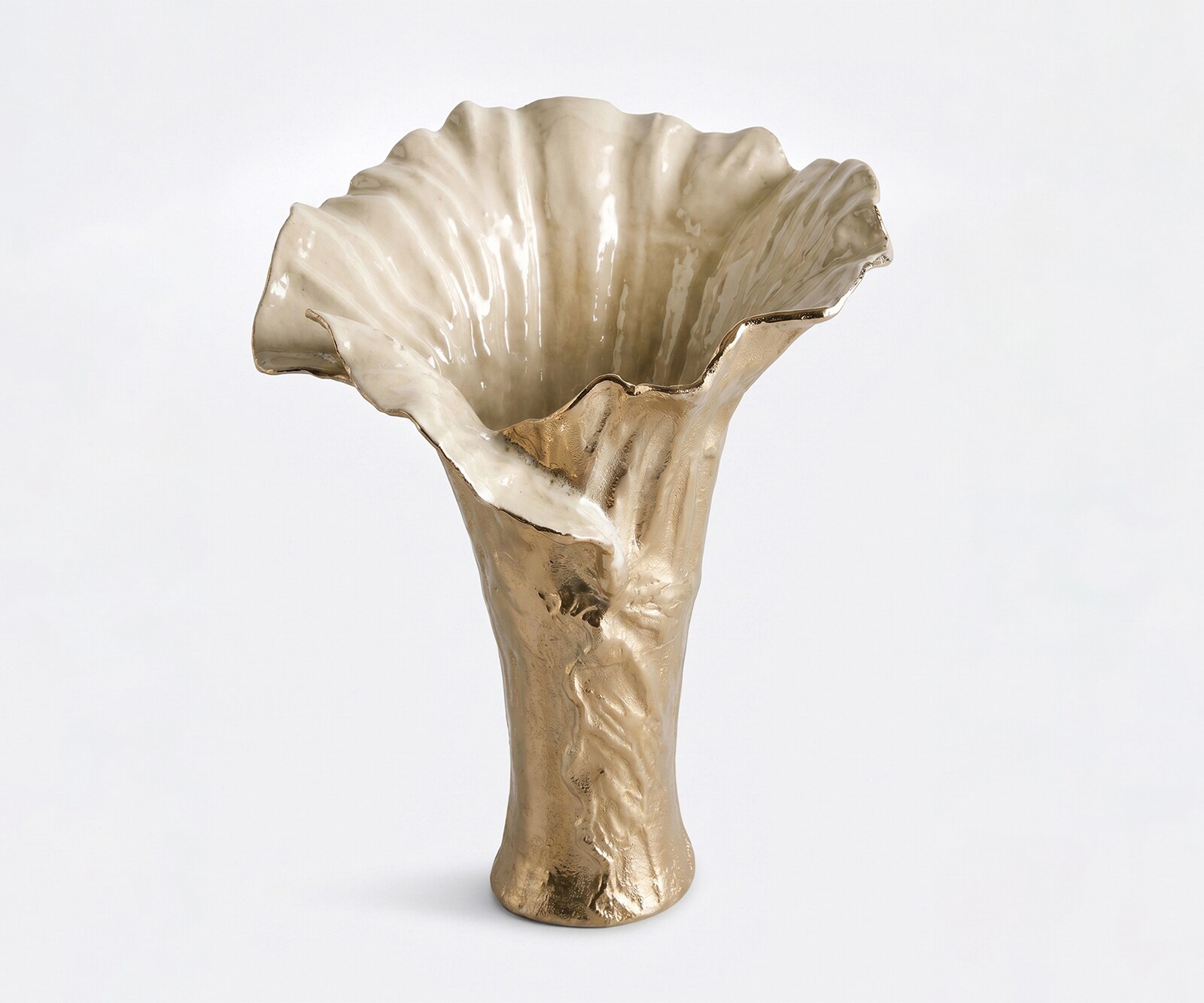 Vaas Floris B46 x D39 x H57 cm Aluminium Champagner Ivory Handgemaakt