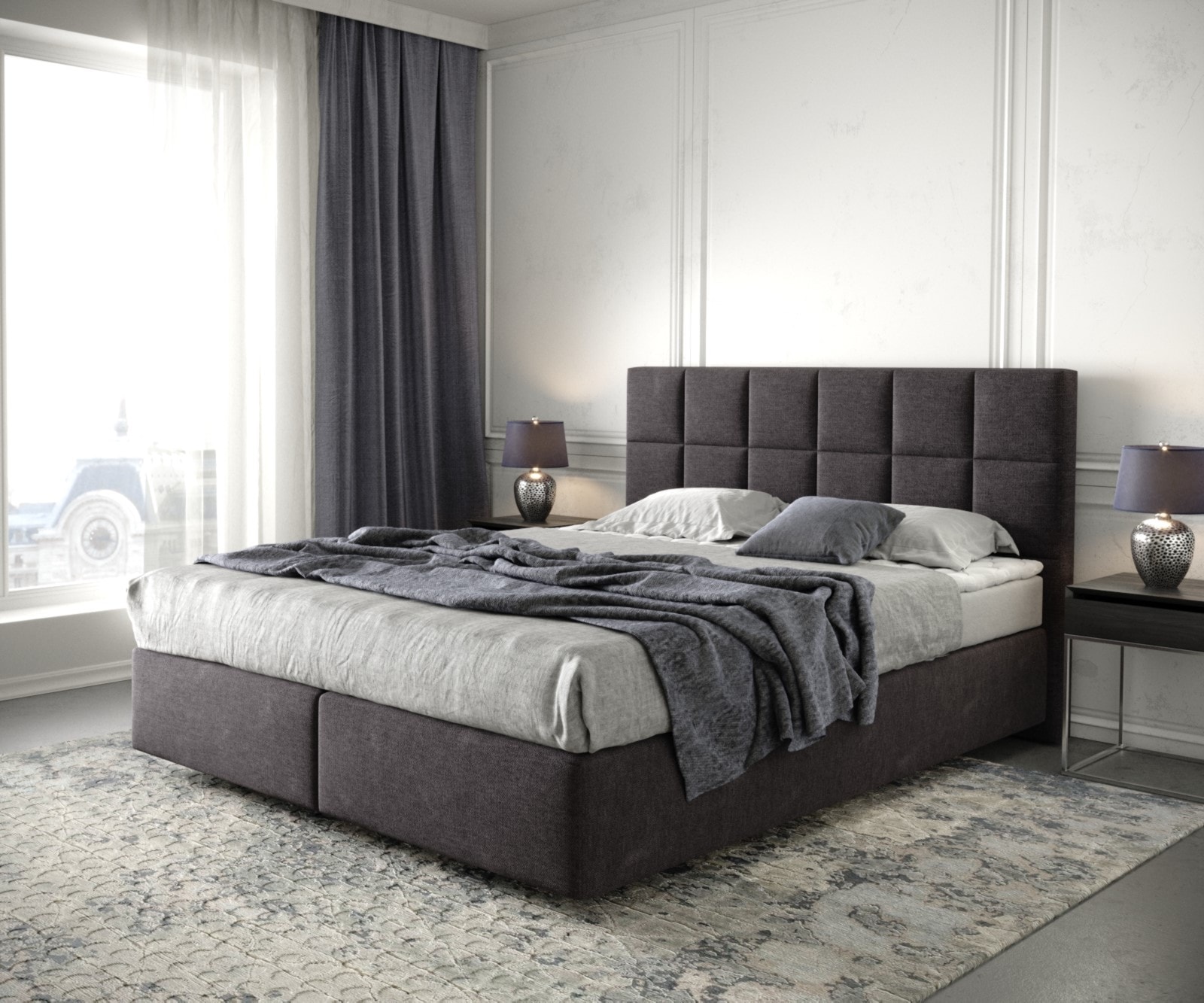 Boxspringbed Dream-Fine 160x200 microvezel zwart Boxspringbed Dream-Fine 160x200 microvezel zwart