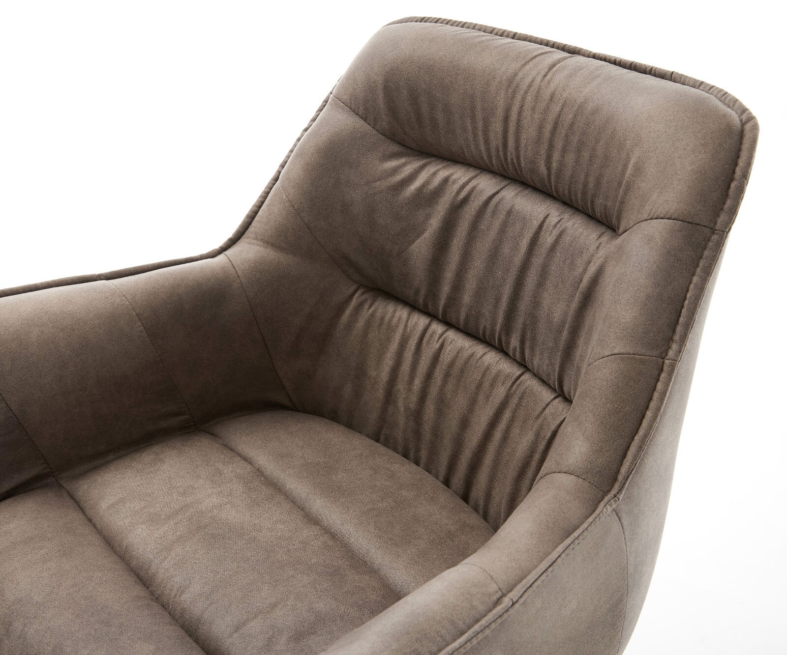 Draaistoel Kaira-Flex microvelours taupe vintage kruisframe breed zwart 360° draaibaar rocker-functie 4