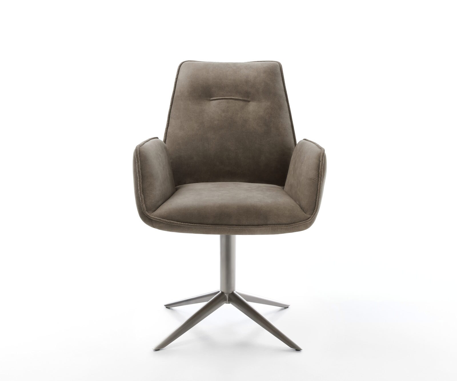 Draaistoel Zoa-Flex microvelours taupe vintage kruispoot grafiet 360° draaibaar rocker-functie pocketveer kern 1
