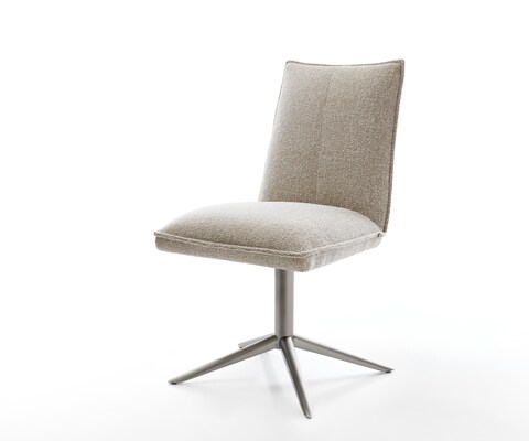 Draaistoel Lelio-Flex geweven stof beige kruispoot grafiet 360° draaibaar rocker-functie pocketveer kern